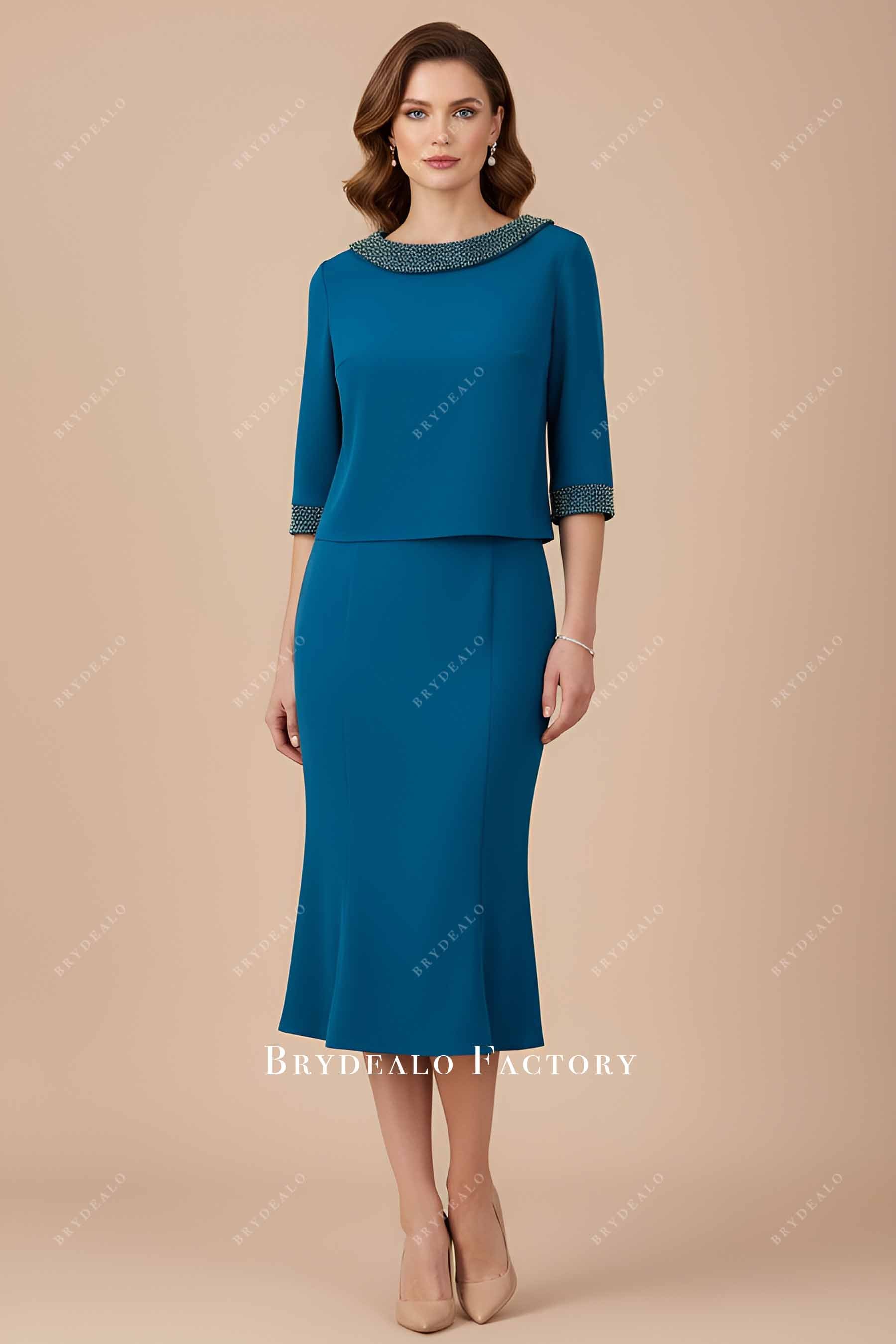peacock two piece formal dress