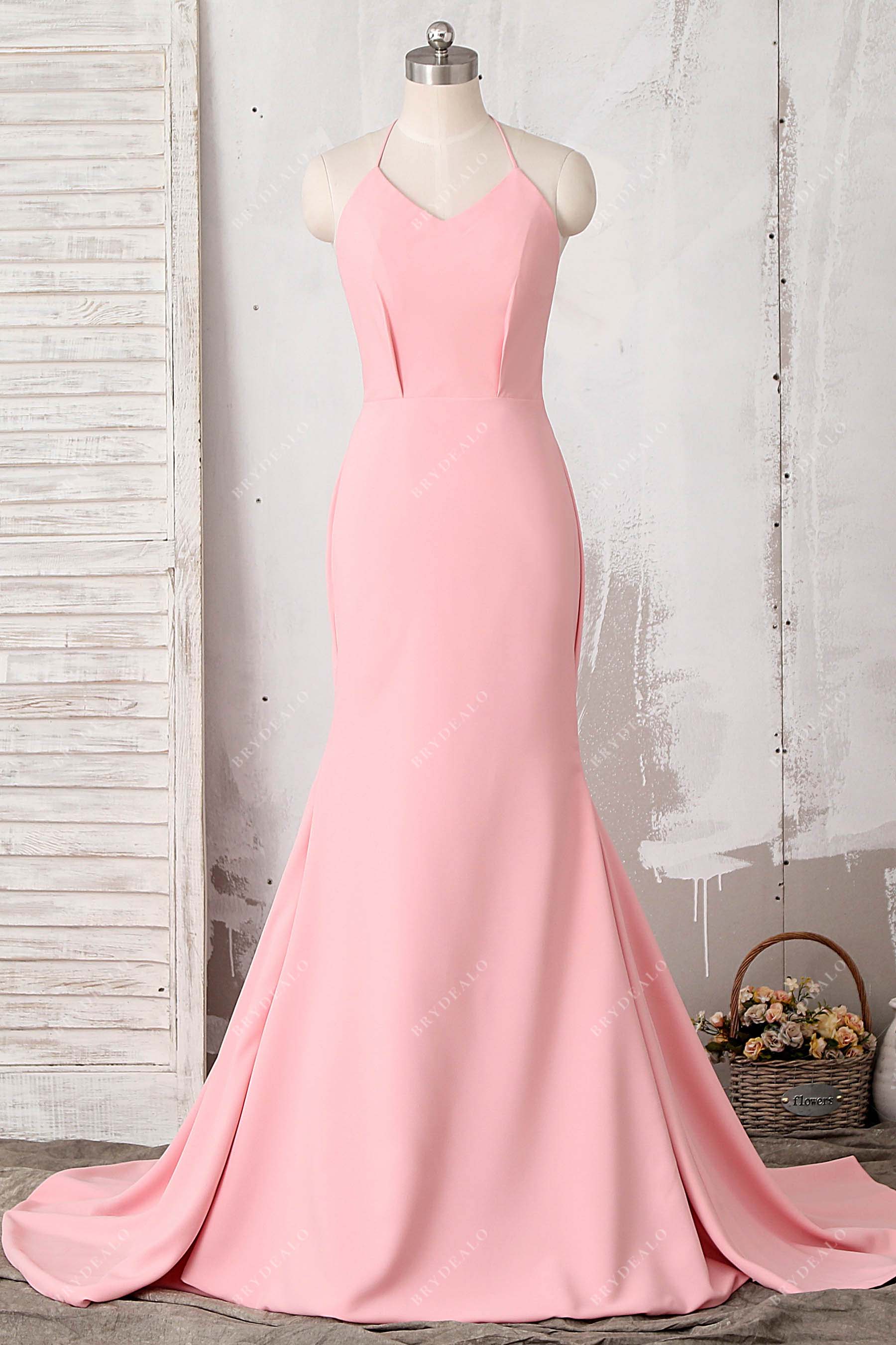 halter sheath mermaid prom dress