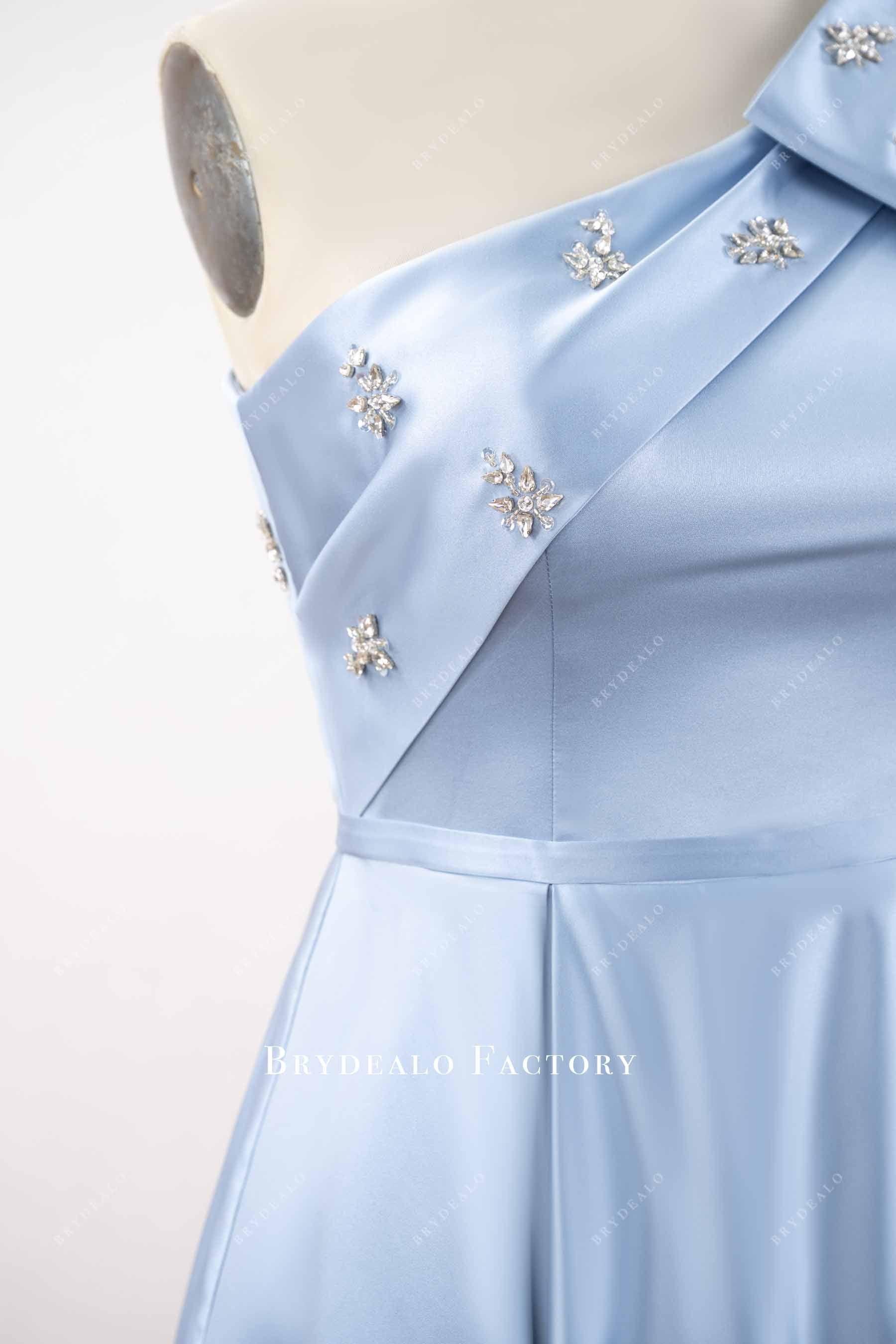 pleated one-shoulder dress