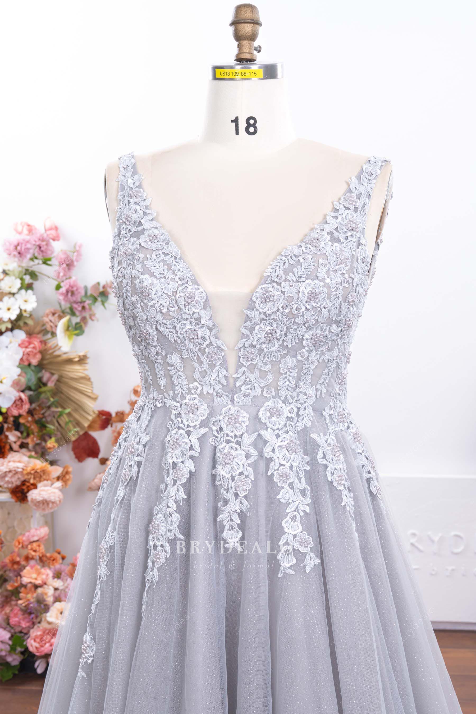 plunging neck prom dress