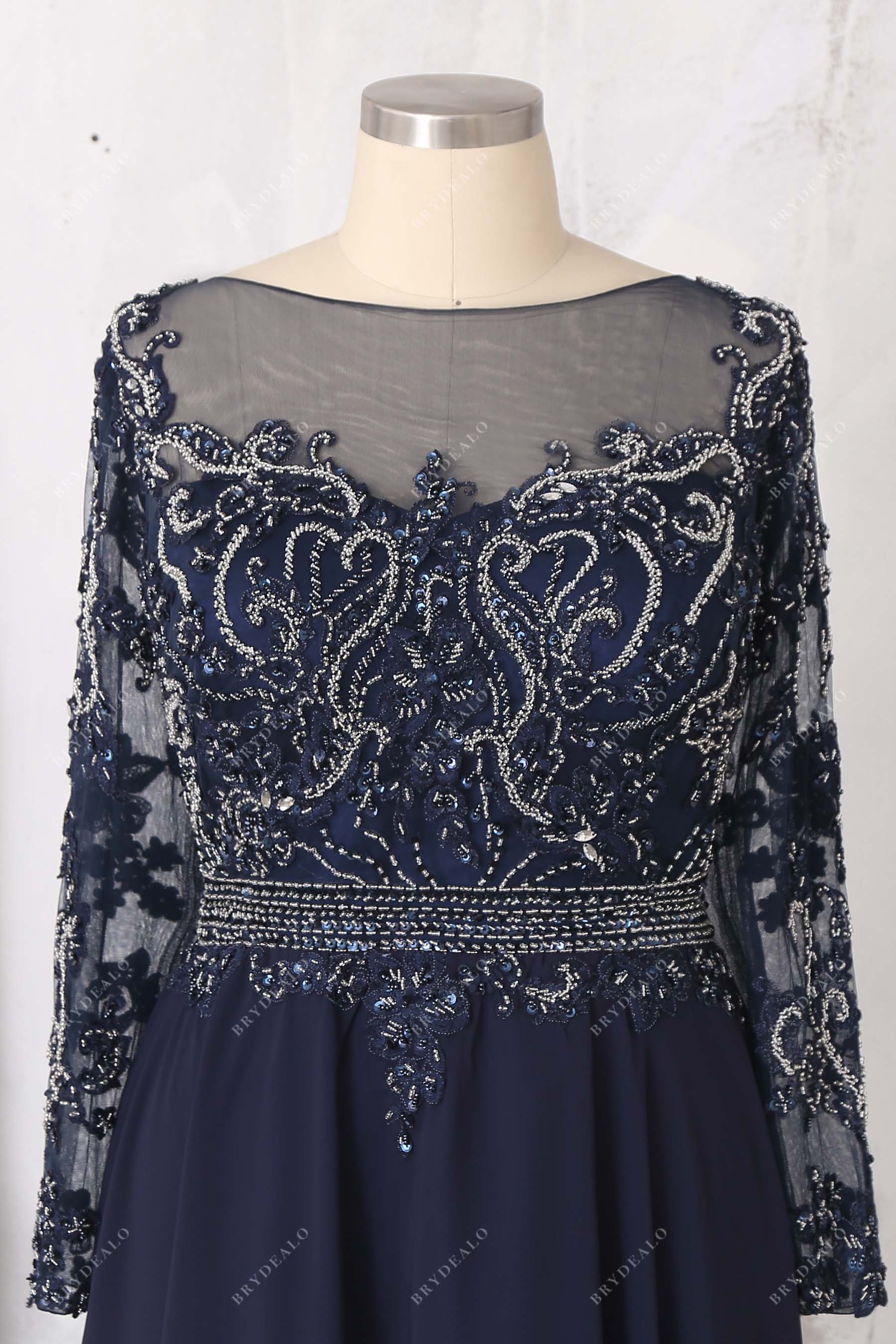 beaded lace applique prom dress