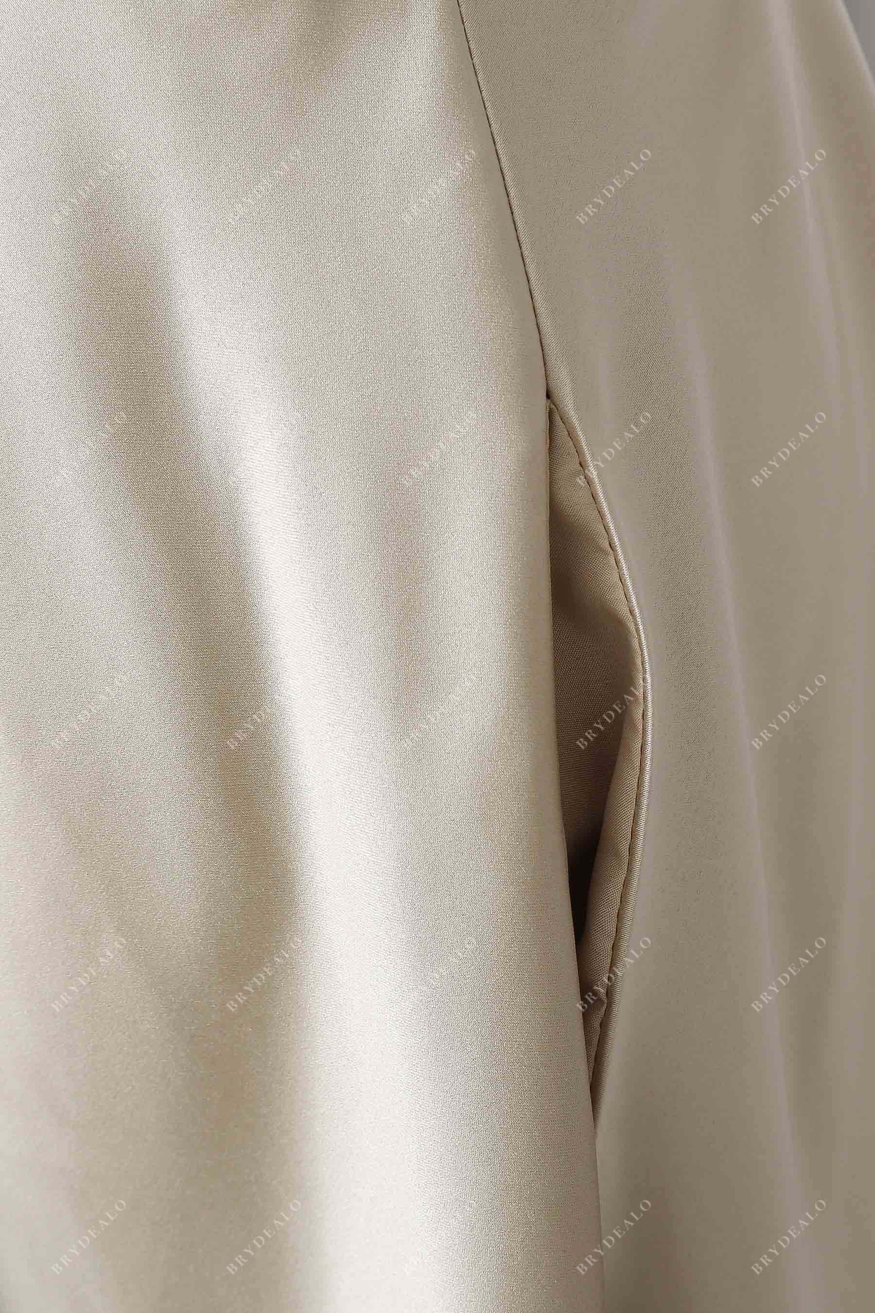 gold satin pocket dress