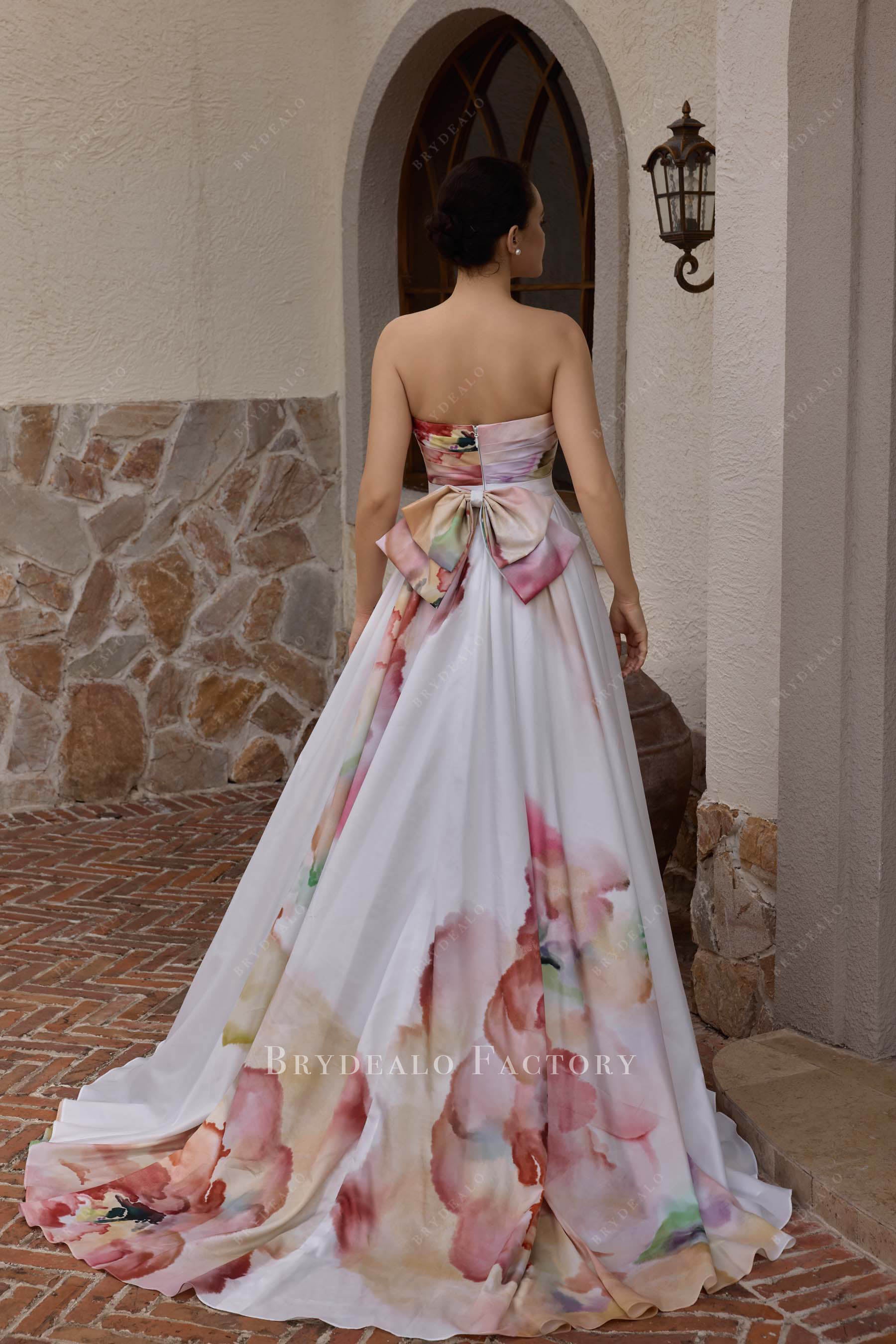 print court train wedding dress