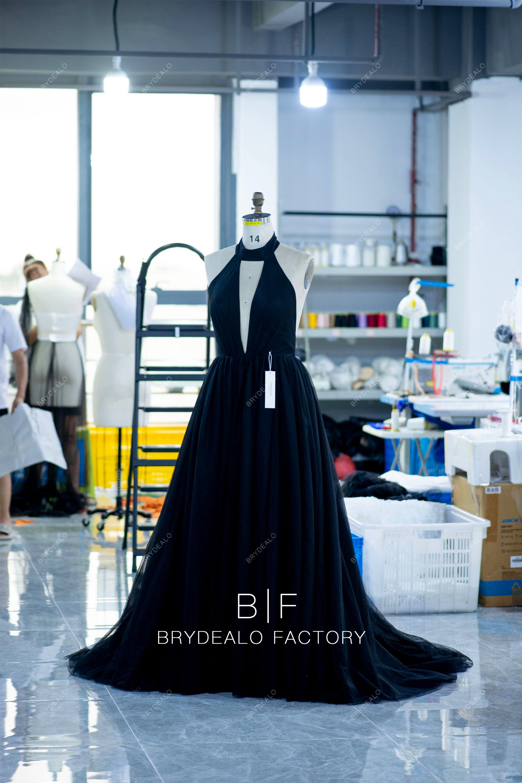black halter dress prom Zapaka Women Neck Ruffles Mermaid Long Formal Dress with Slit, Black / US12 consider sizing up for fuller bust Halter Satin Prom Dress CH079