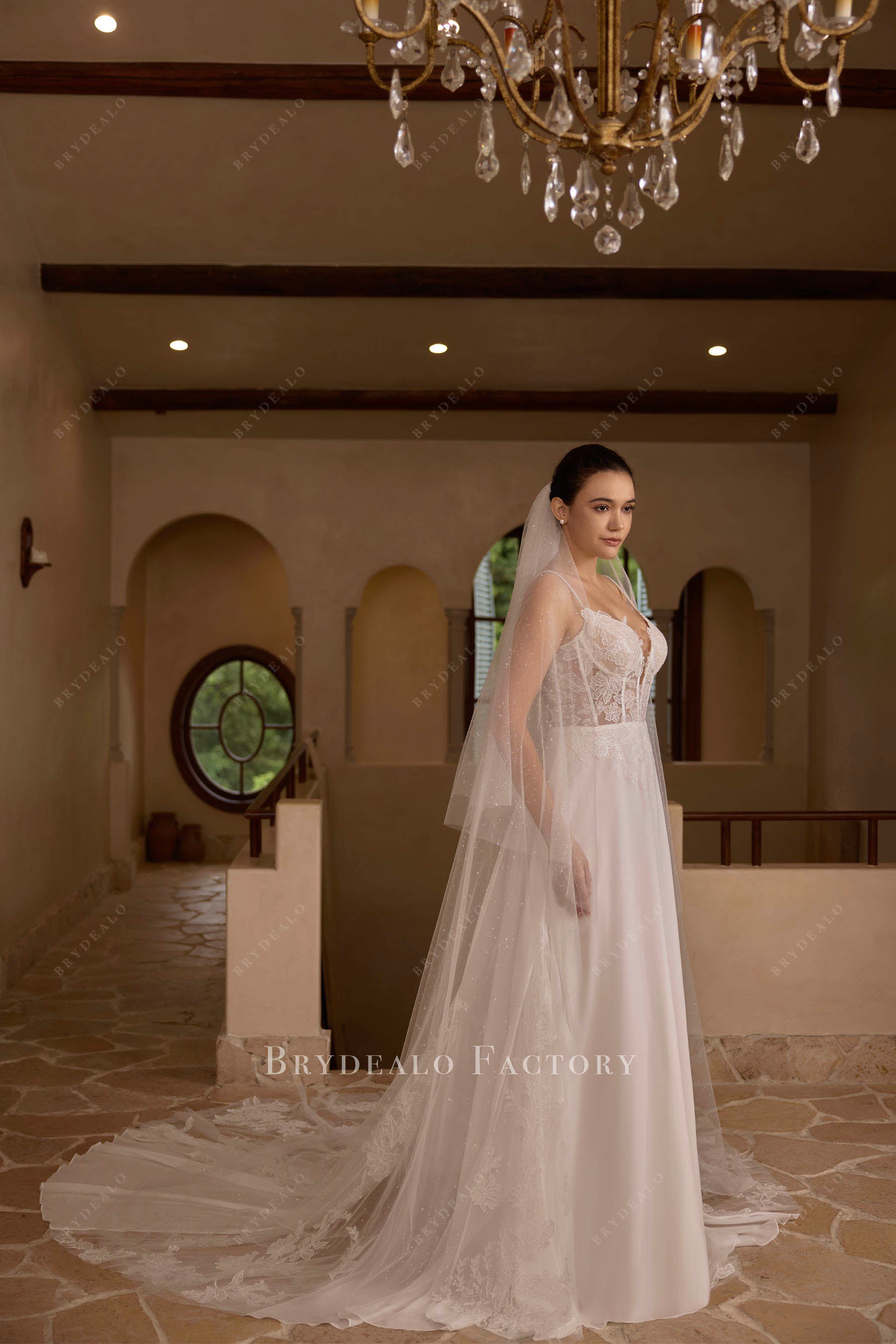 raw cut tulle wedding veil
