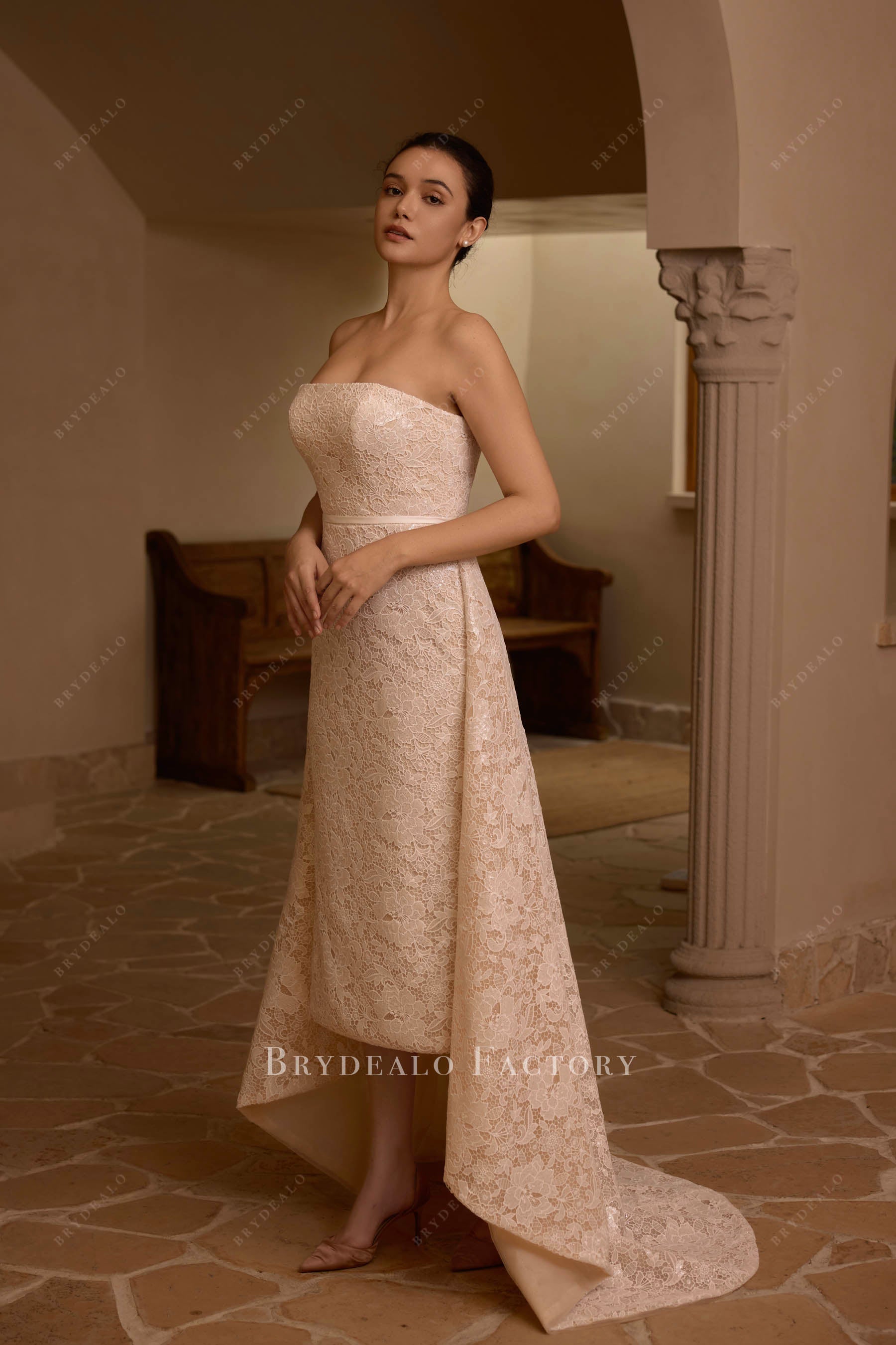 removable overskirt wedding dress
