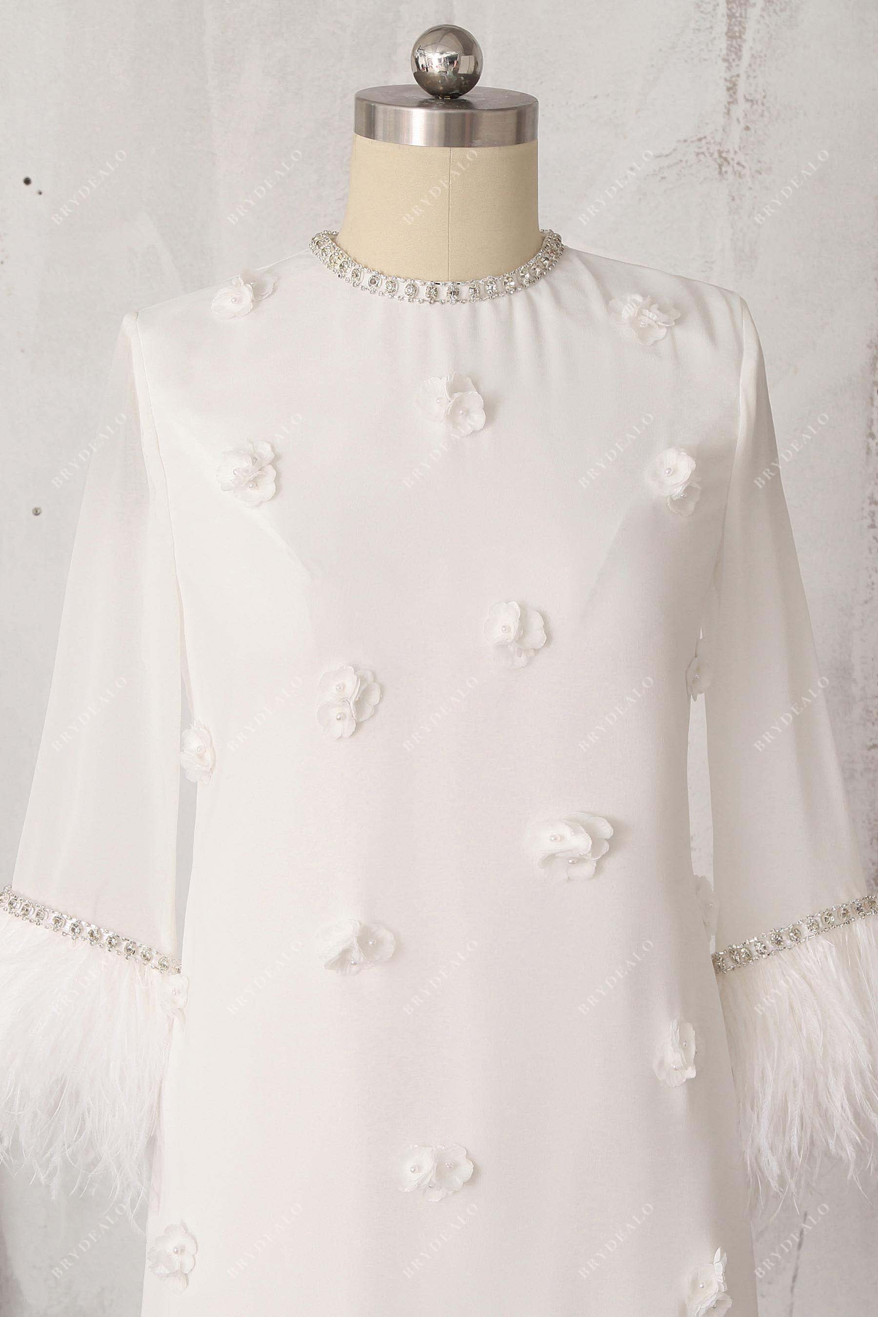 feather bridal shower dress 12 Feather Dress Options for Brides Who Want a Touch of Glamour on Their Wedding Day