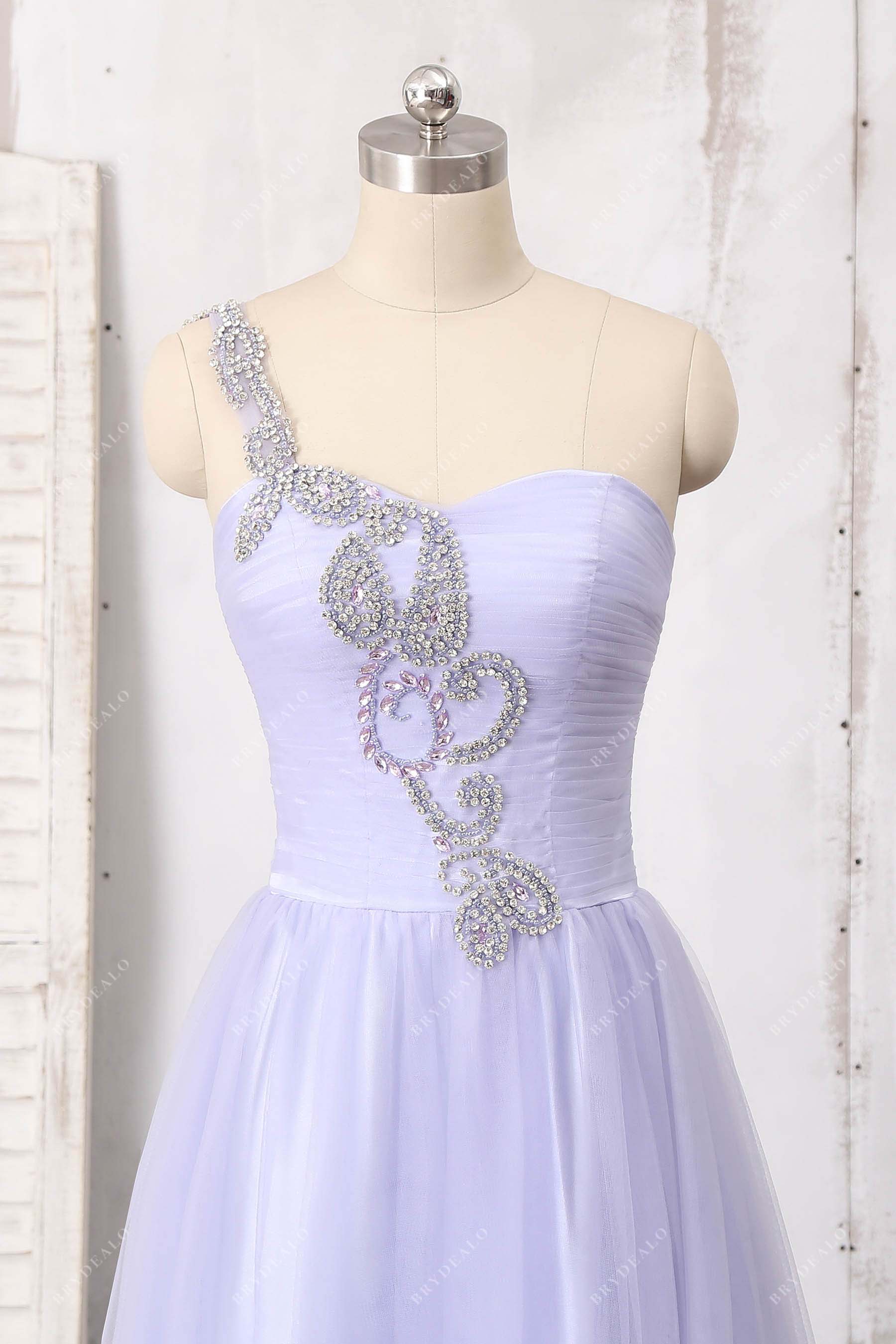 Lavender sweetheart neck tulle bridesmaid dress