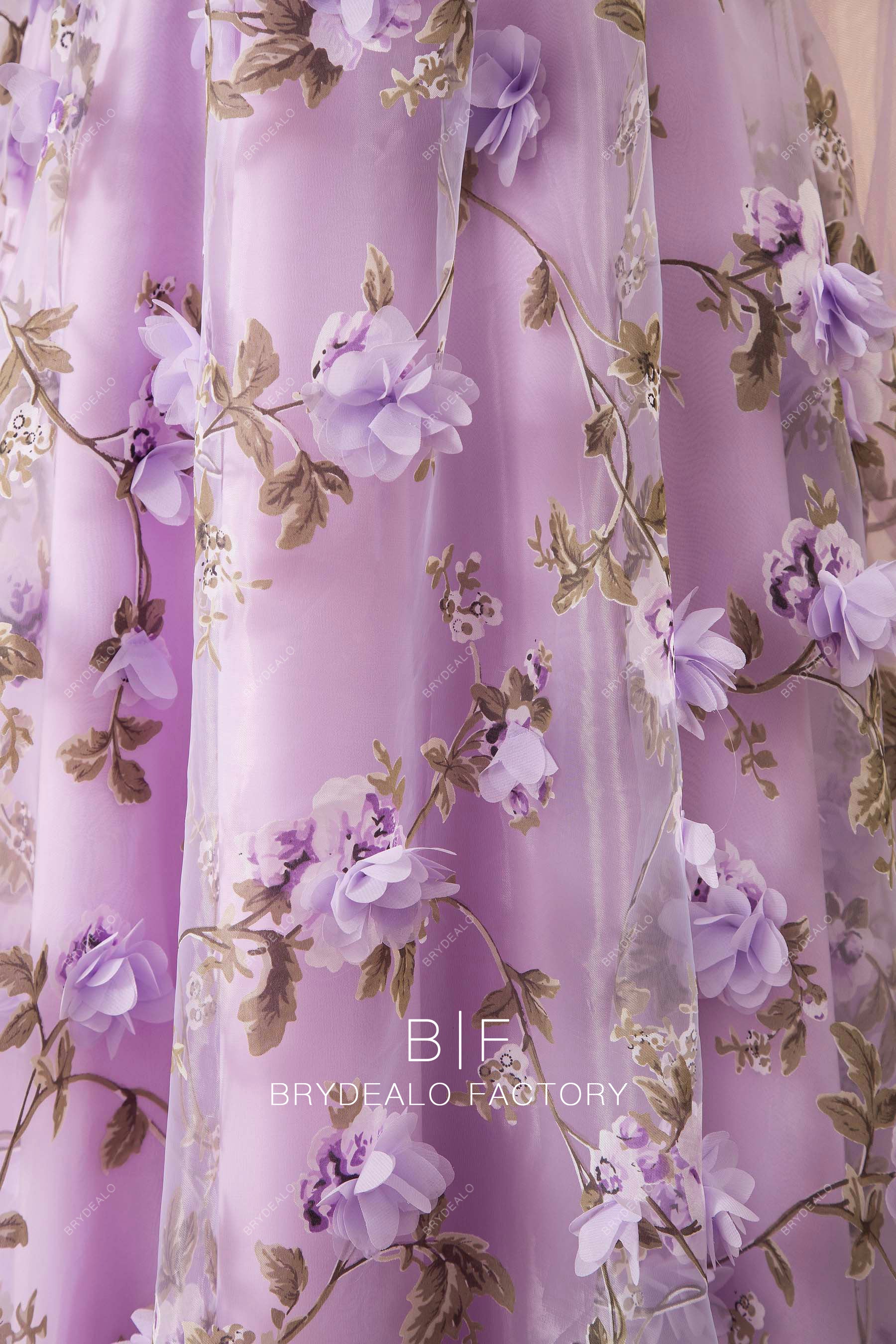 3D flowers lace organza prom dress