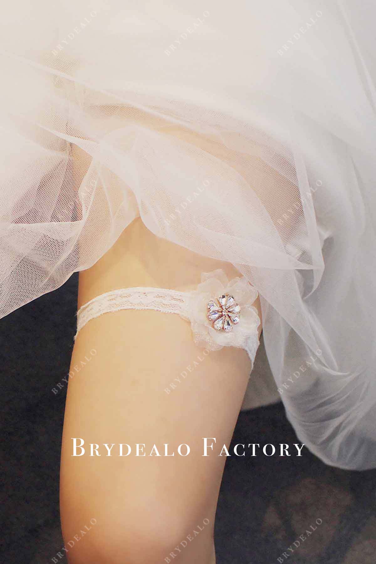 romantic flower bridal garter