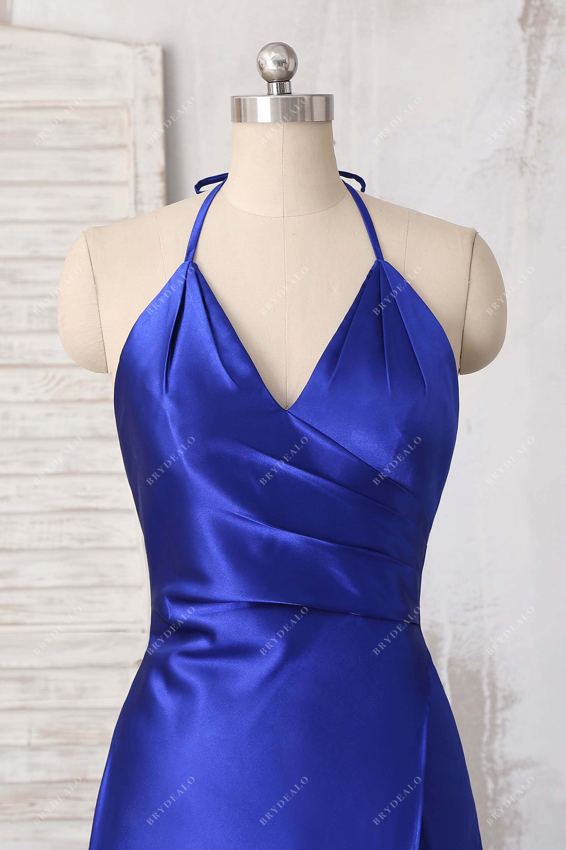 halter wrapped formal dress 