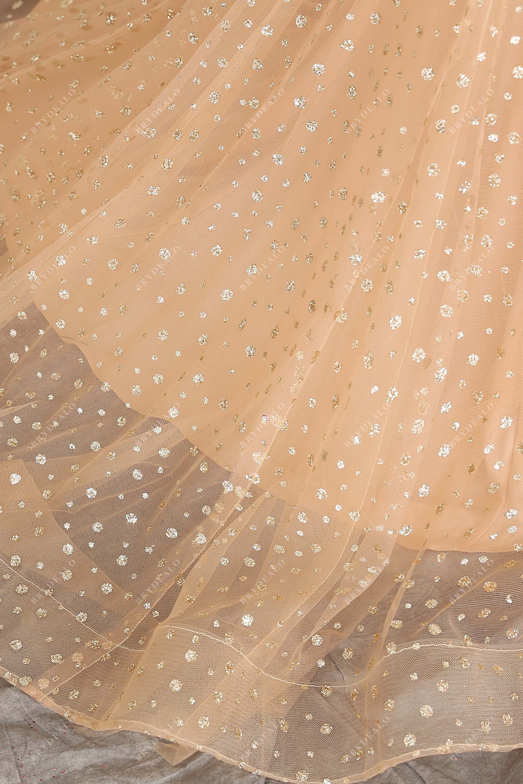 scattered glitters tulle prom dress