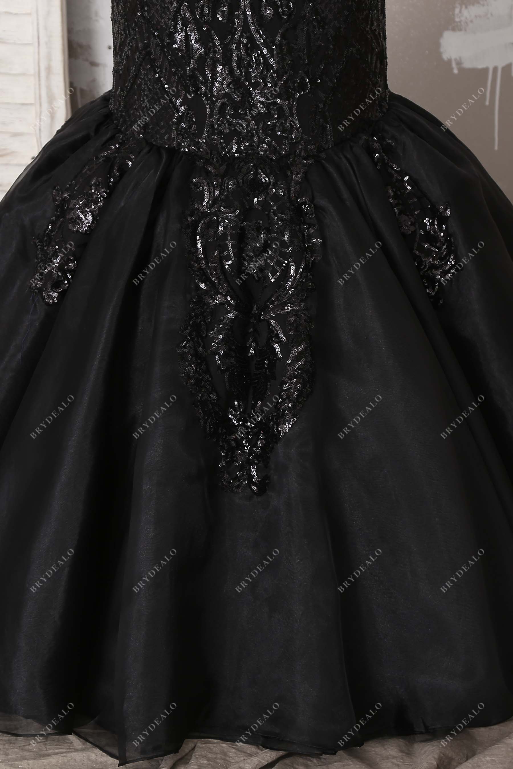 sequin applique tulle mermaid prom dress