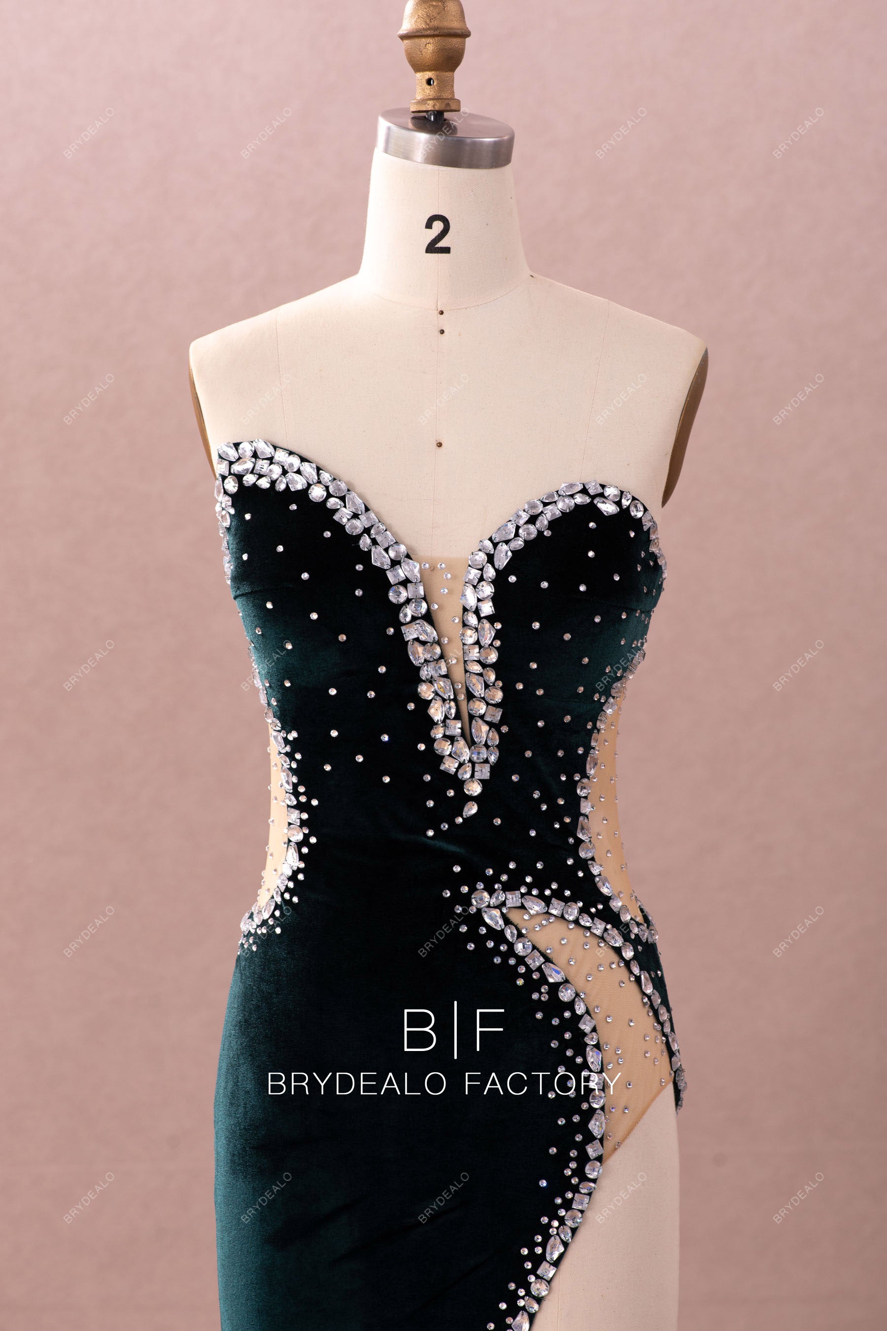 sparkly rhinestone sleeveless prom dress