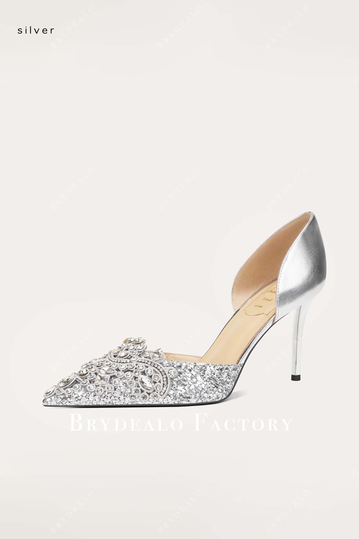 silver rhinestone wedding shoes