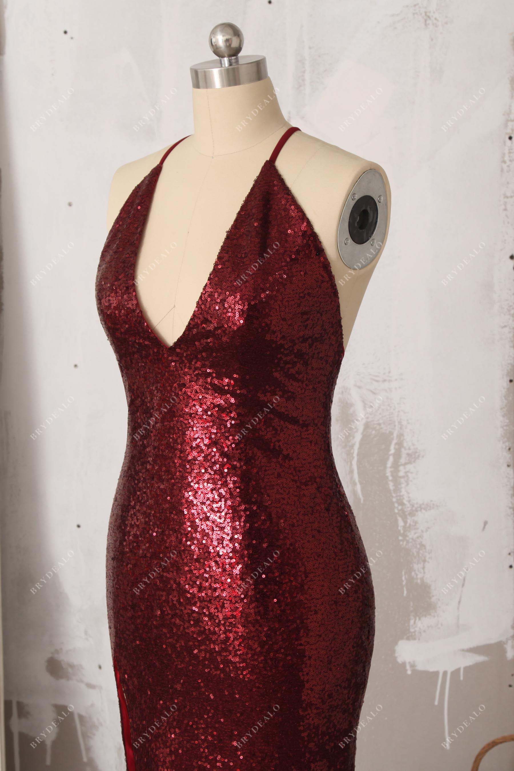 sleeveless sequin prom dress