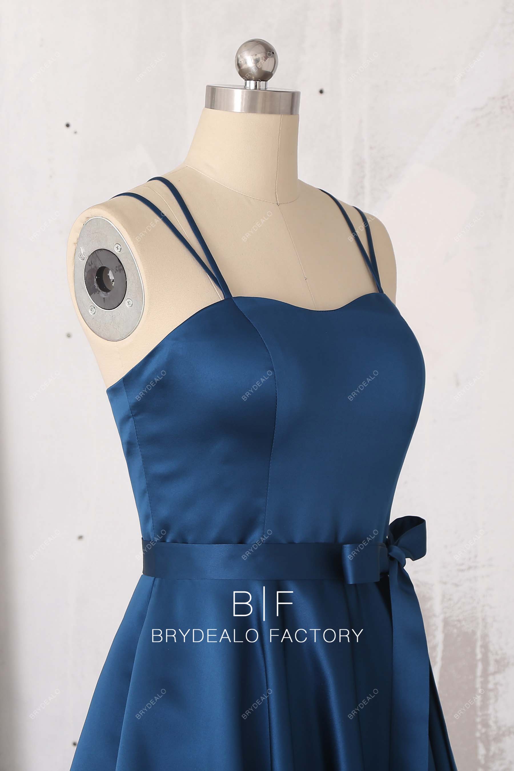 Ink Blue Satin Bridesmaid Dress Brydealo Ink Blue Satin Bridesmaid Dress Brydealo