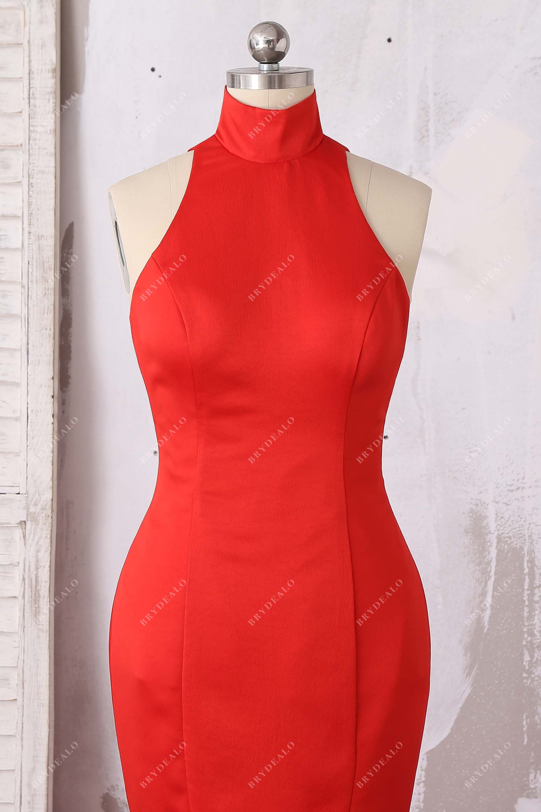 turtle neck sleeveless sheath dress