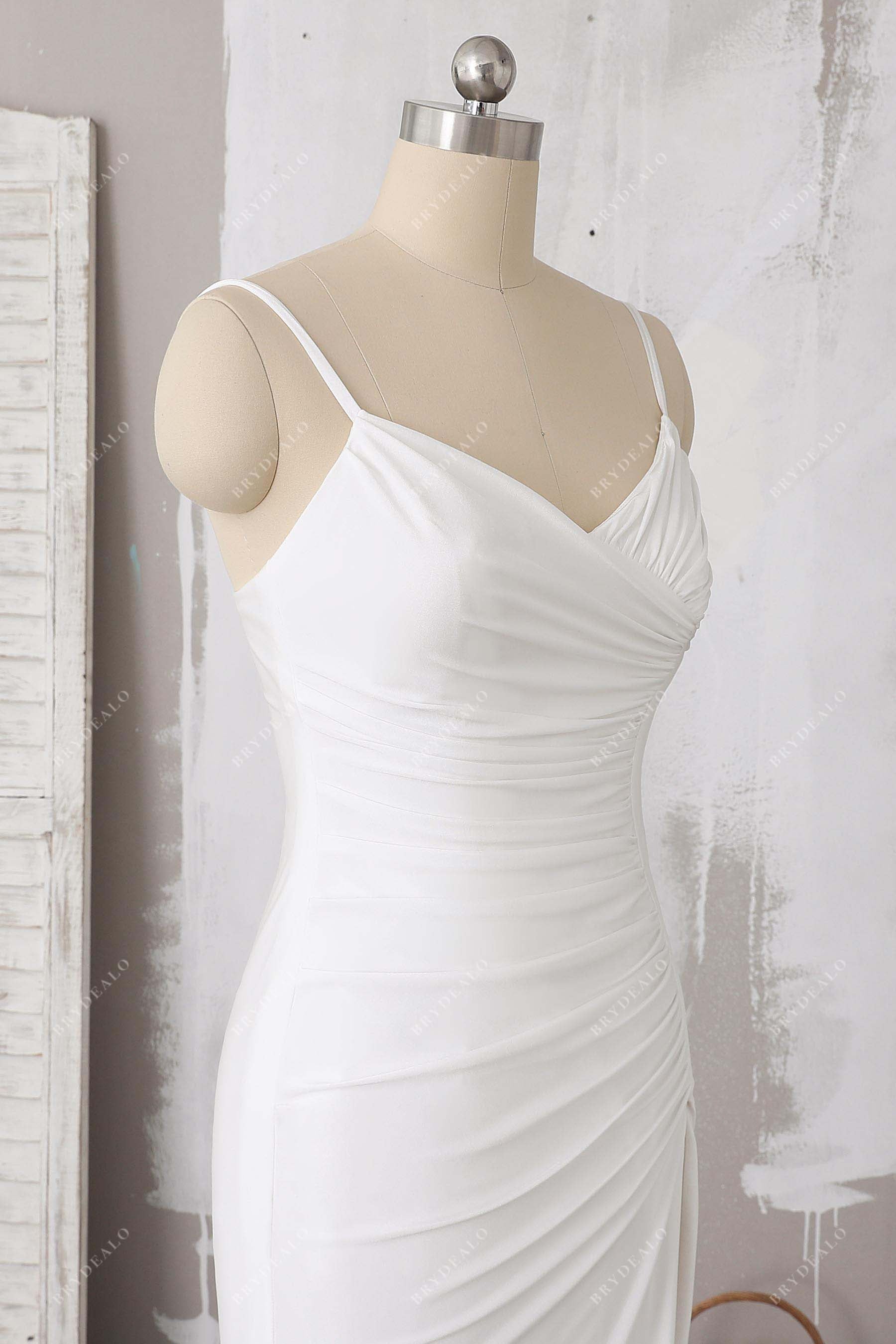 spaghetti straps sleeveless prom gown
