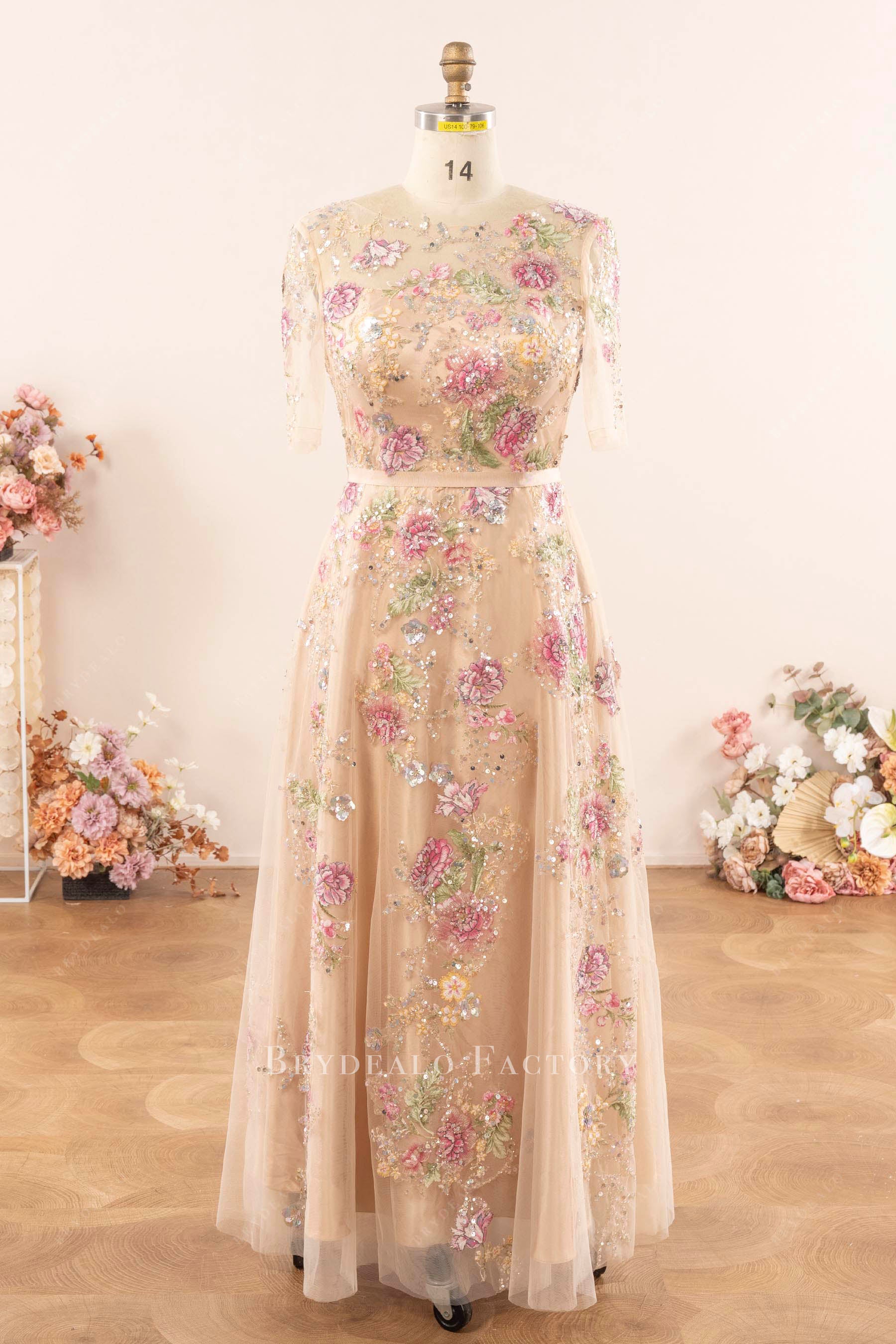 sparkly colored sequin mother bride dress