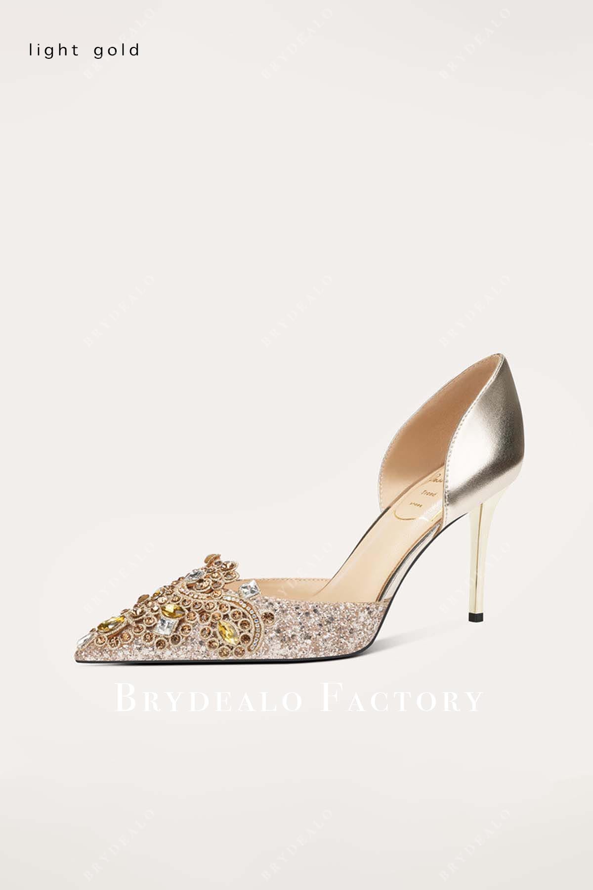 sparkly gold wedding shoes