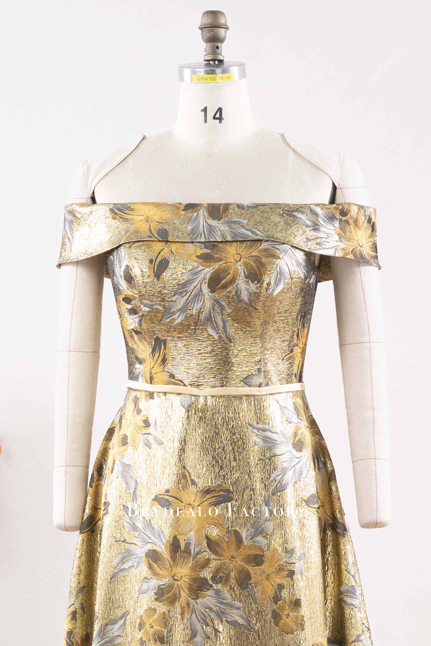 straight across neck formal dress