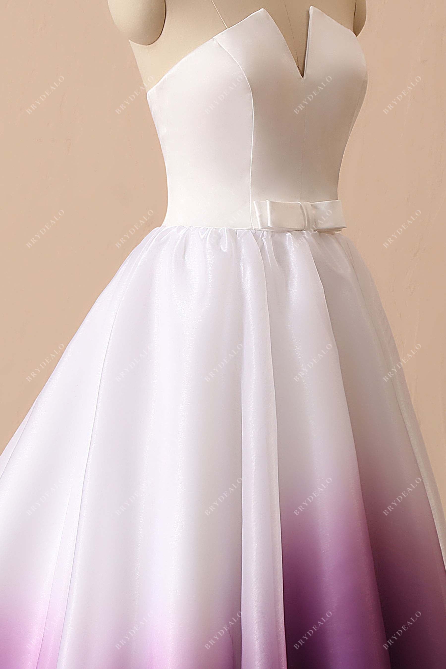 sleeveless purple ombre wedding dress