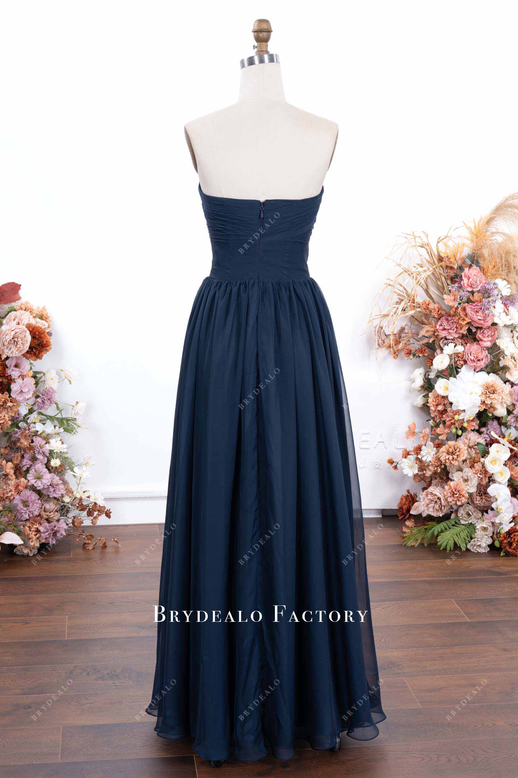 strapless floor length prom dress