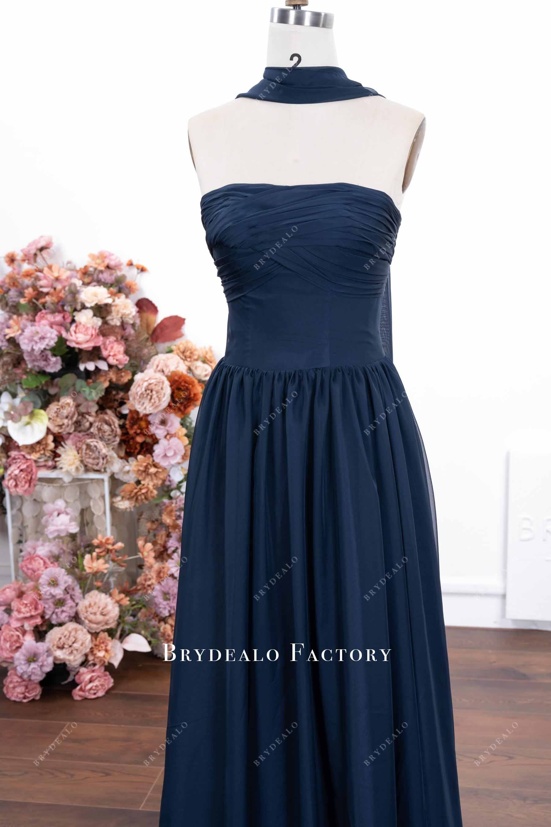 strapless halter neck bridesmaid dress