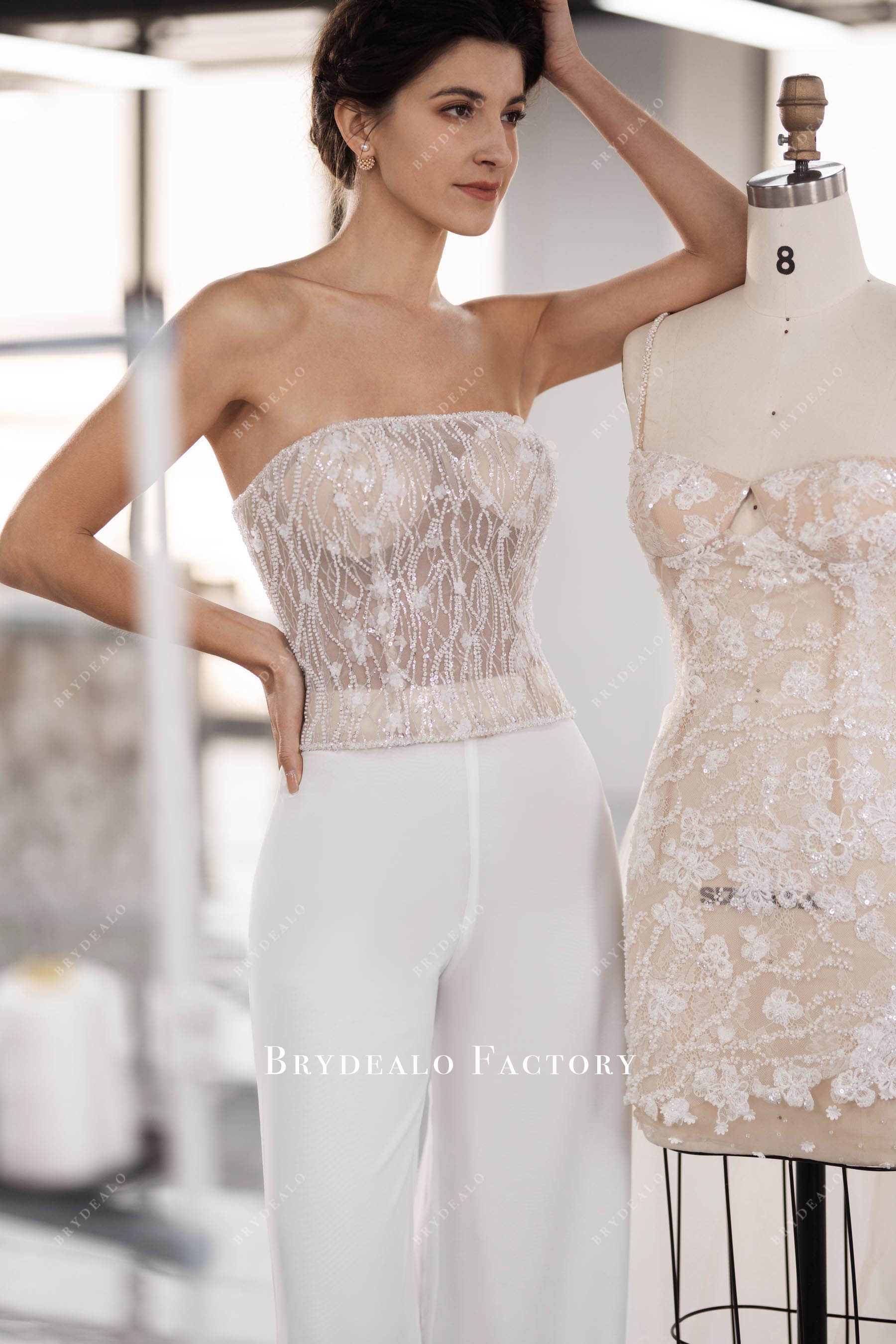 strapless sparkly bridal top