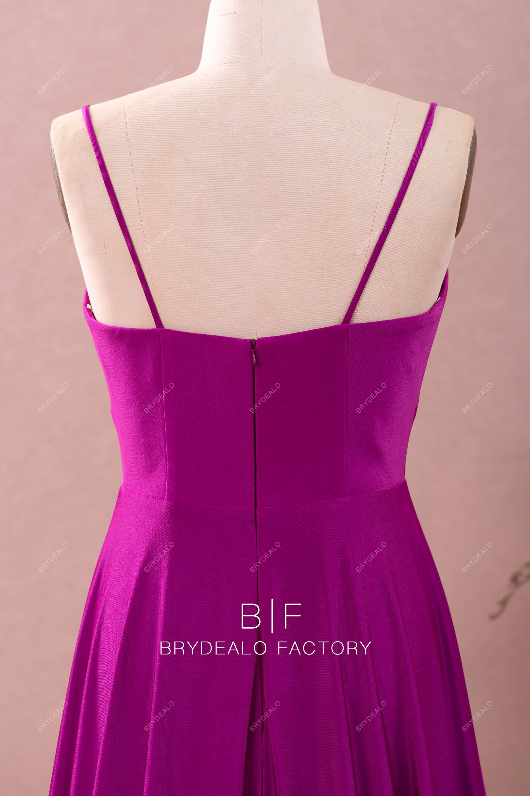 plum jersey prom dress