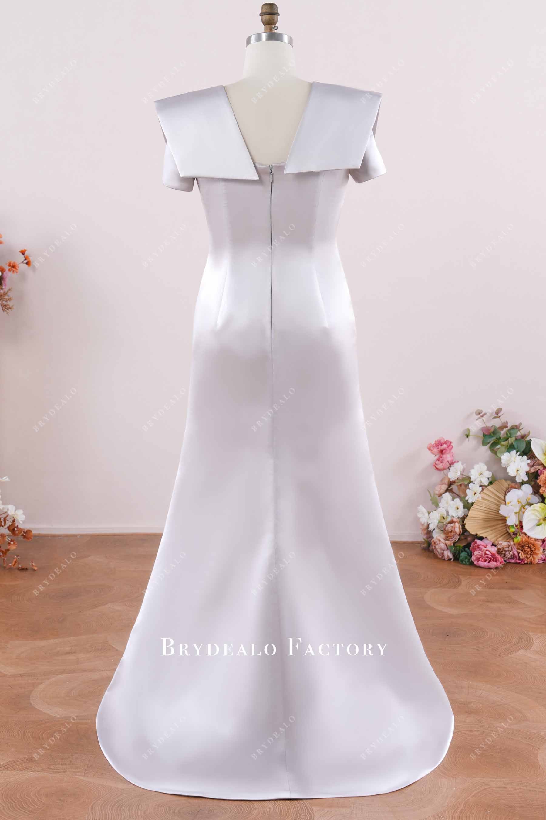 sweep train satin formal dress