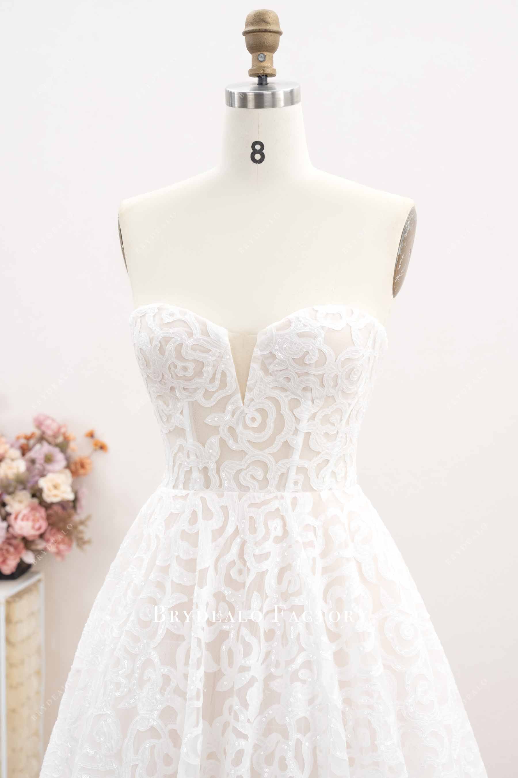 sweetheart neck corset lace wedding dress