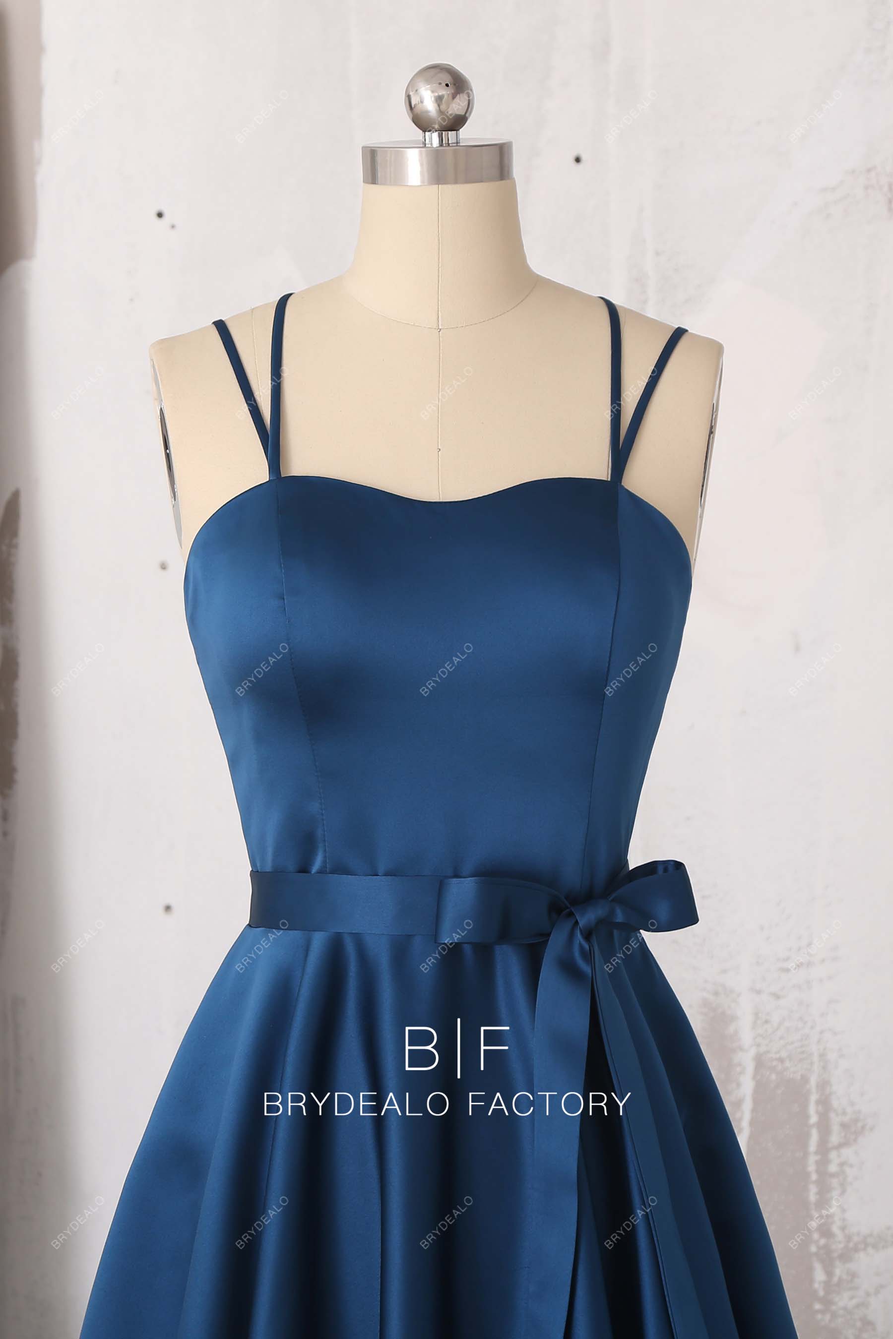 sweetheart neck bowknot belt prom dress