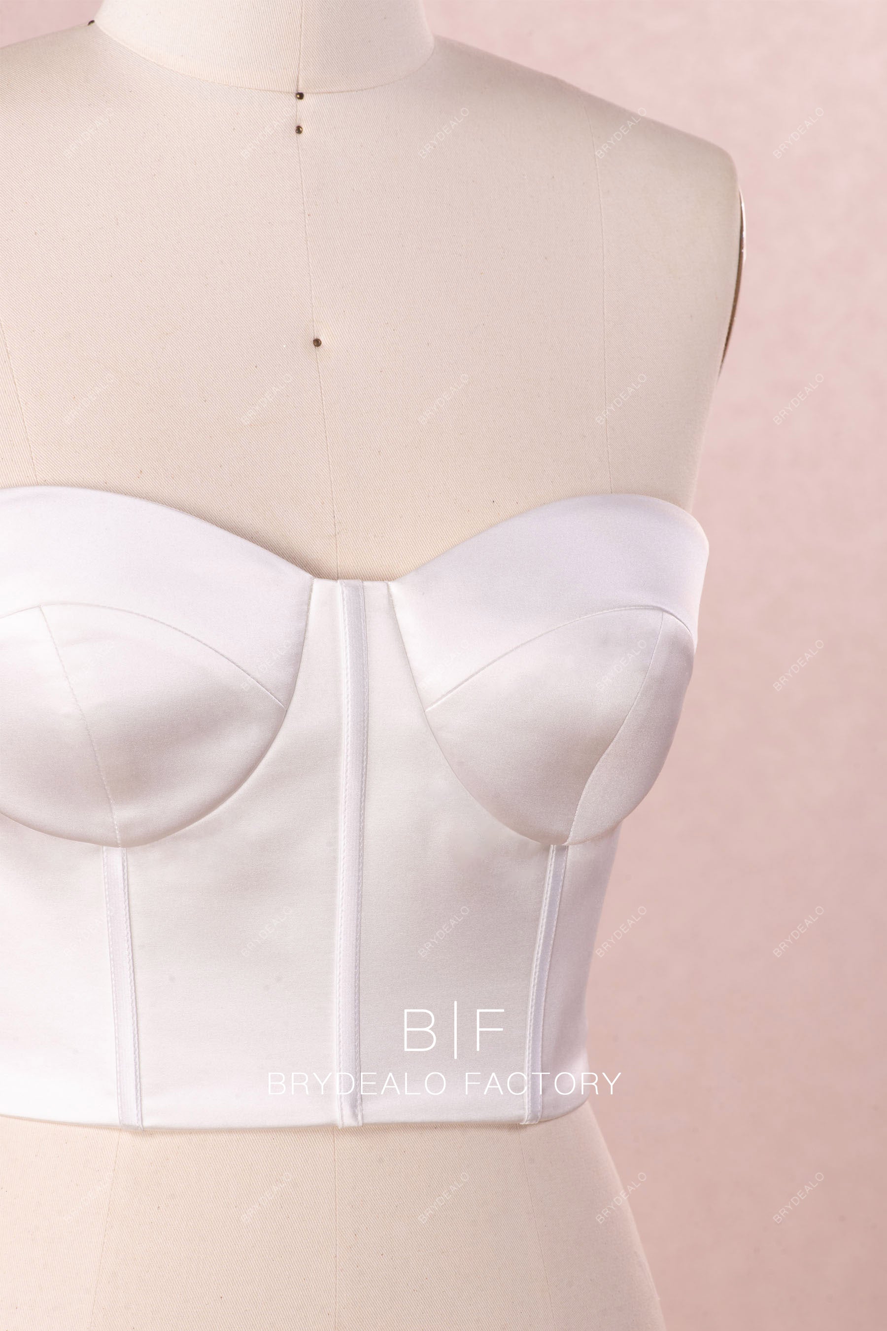 sweetheart visible boning satin bustier