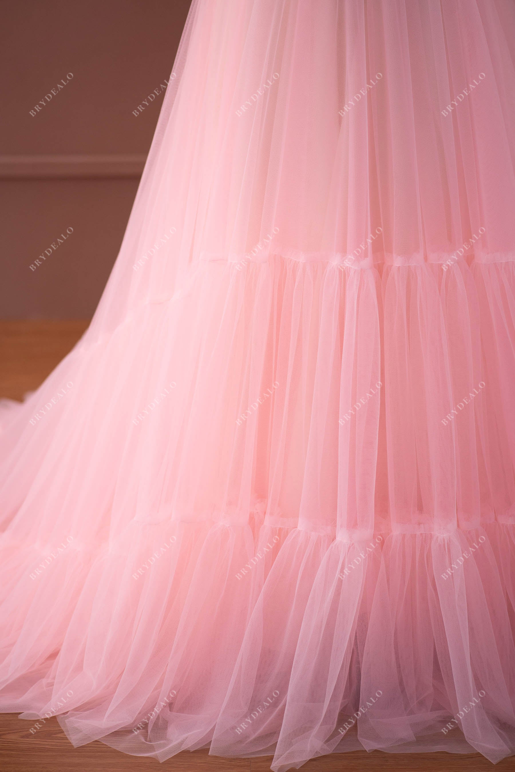 tiered tulle prom dress