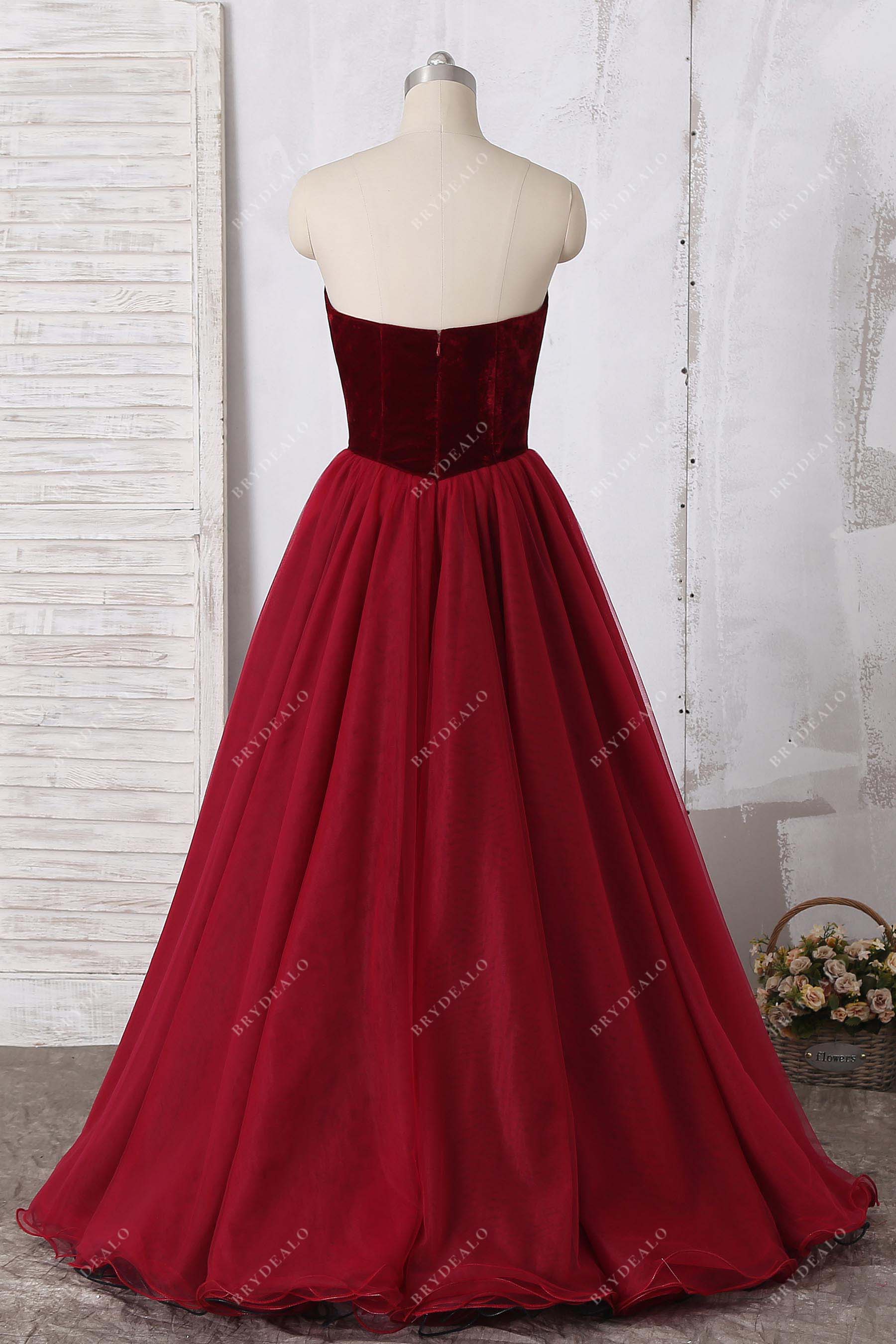 ball gown floor length tulle formal gown