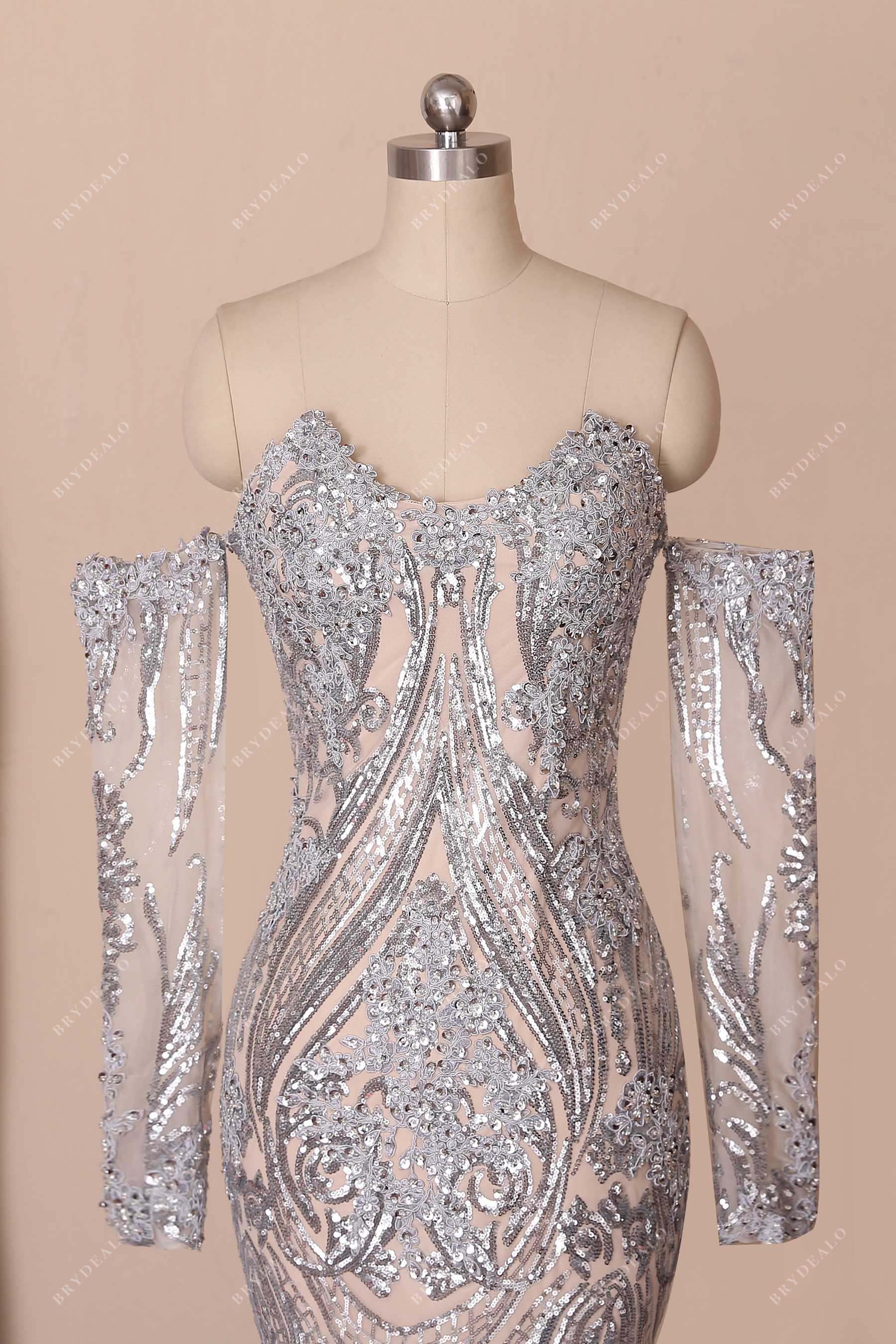 sparkly sequin patterned prom dress