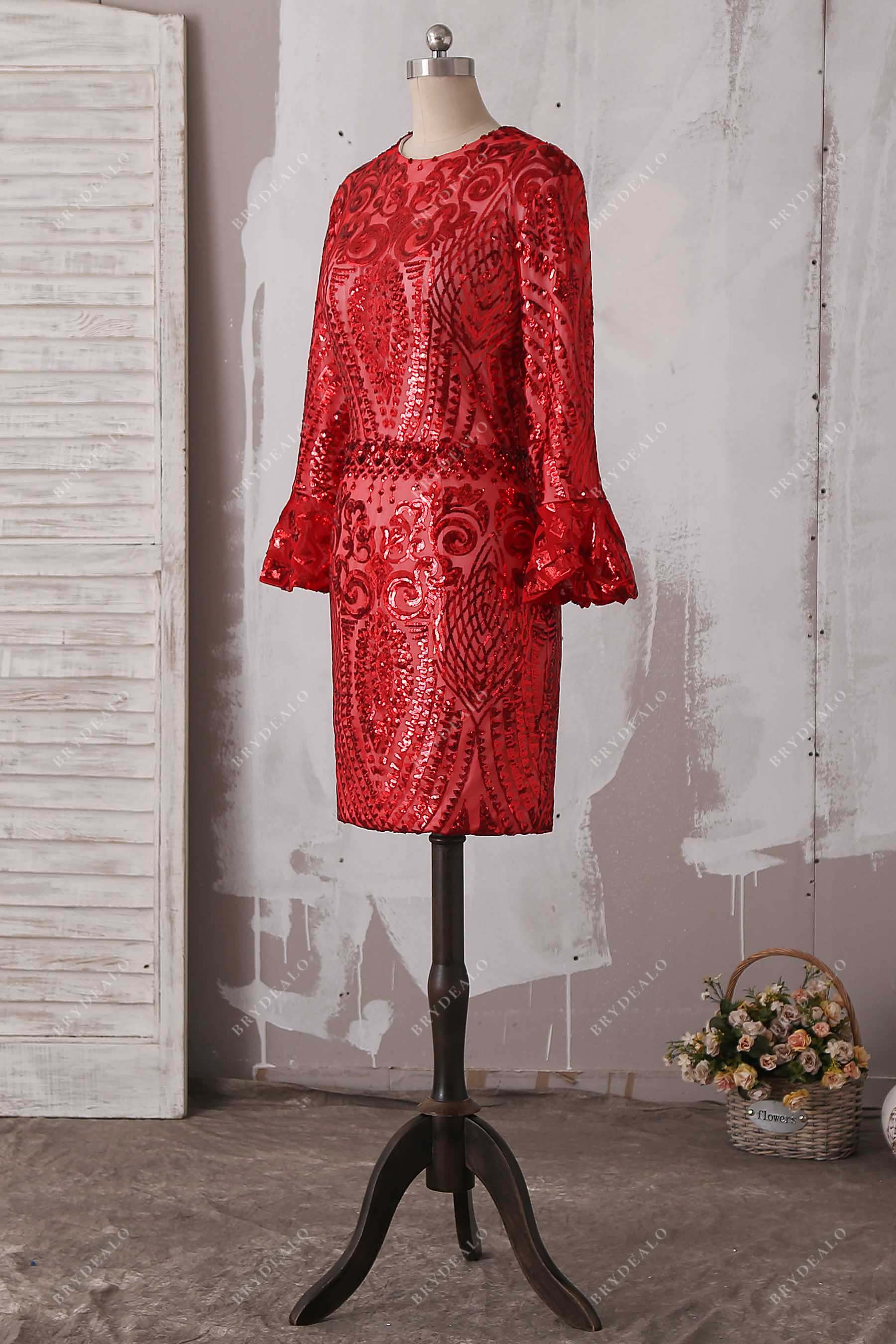red bodycon sequin homecoming dress