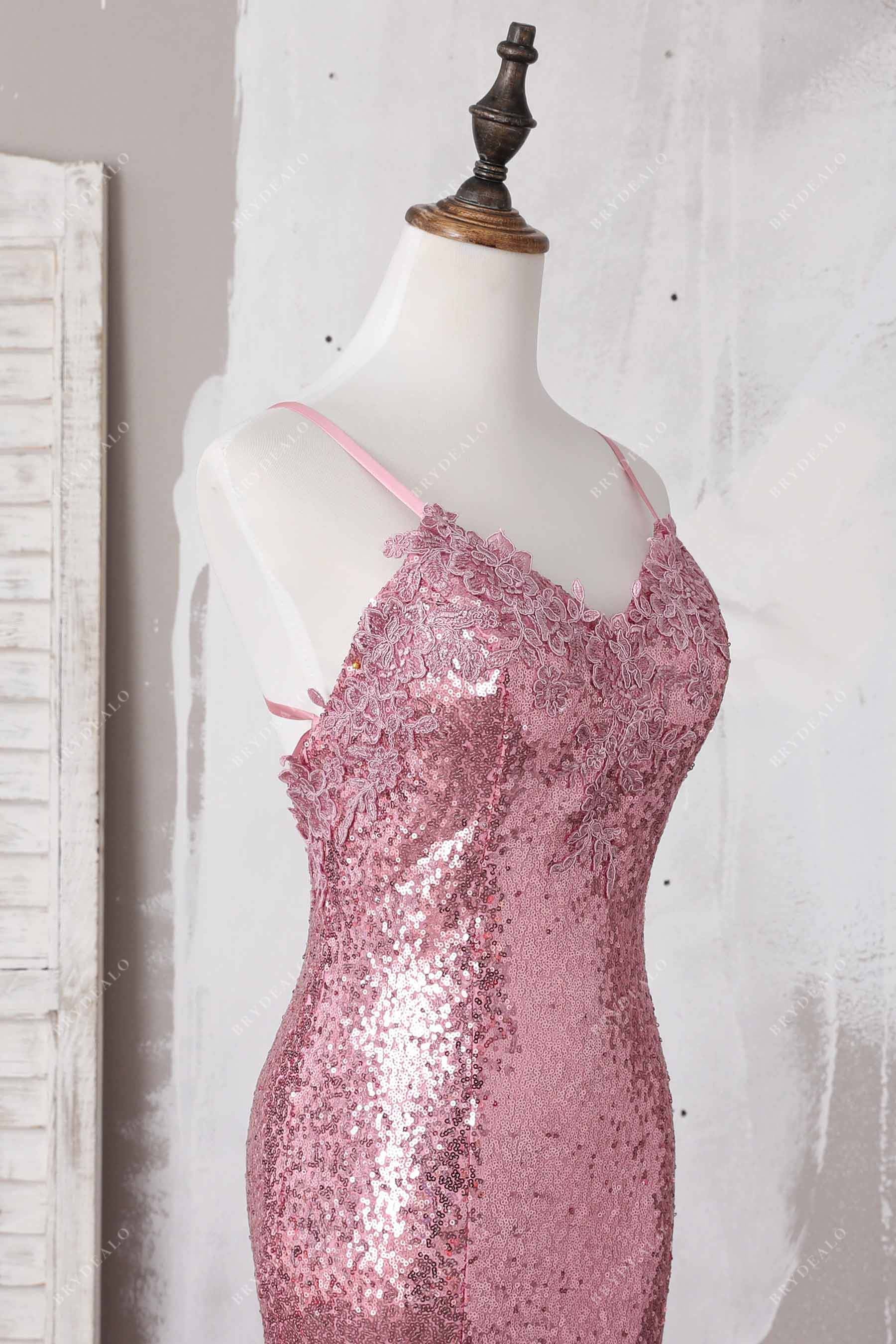 sleeveless v-neck pink formal dress