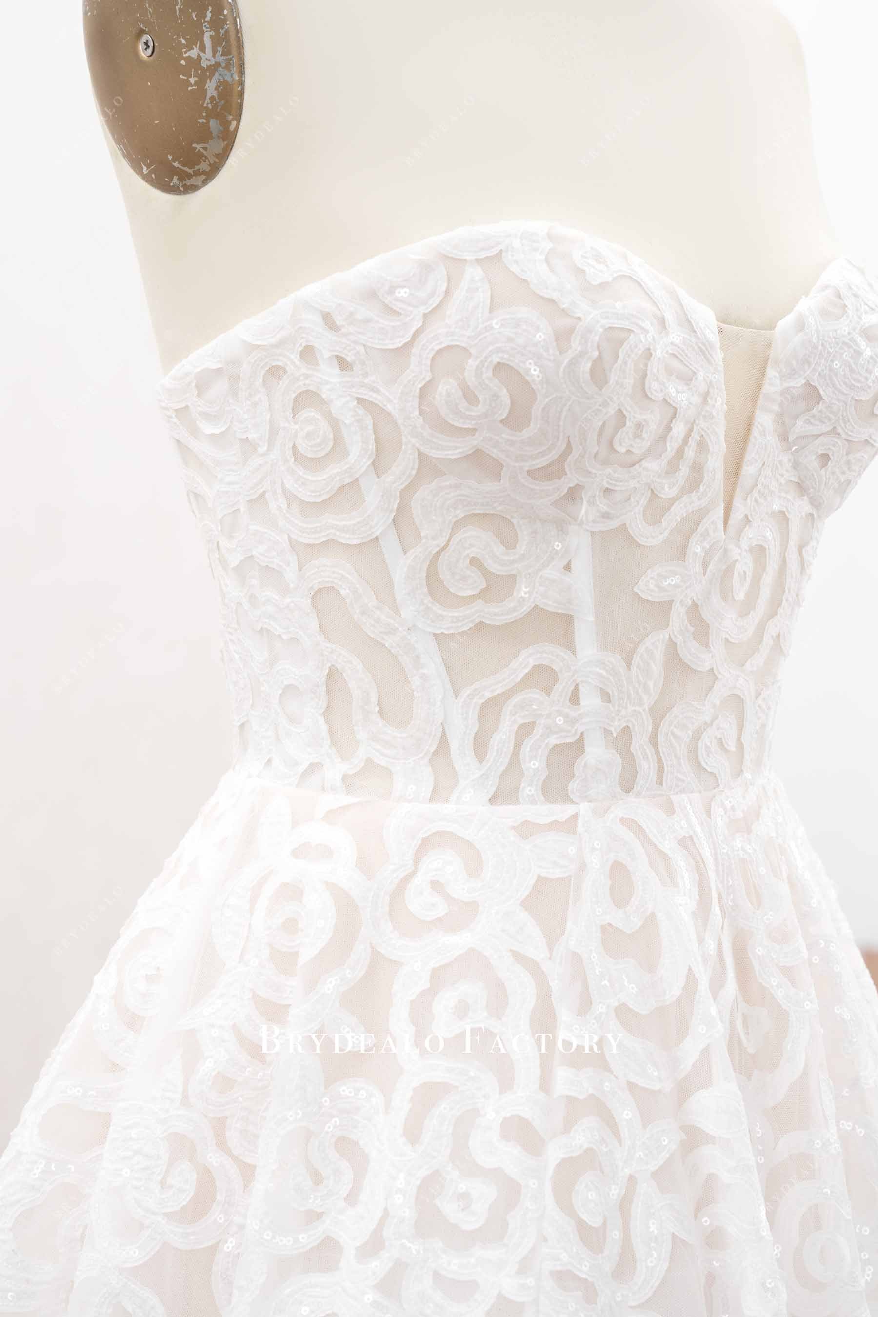 visible boning corset bridal dress