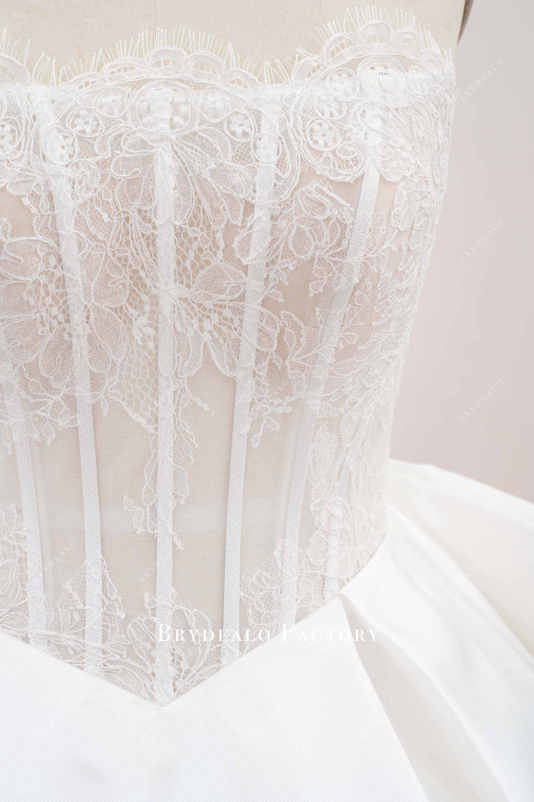 visible boning lace bridal gown