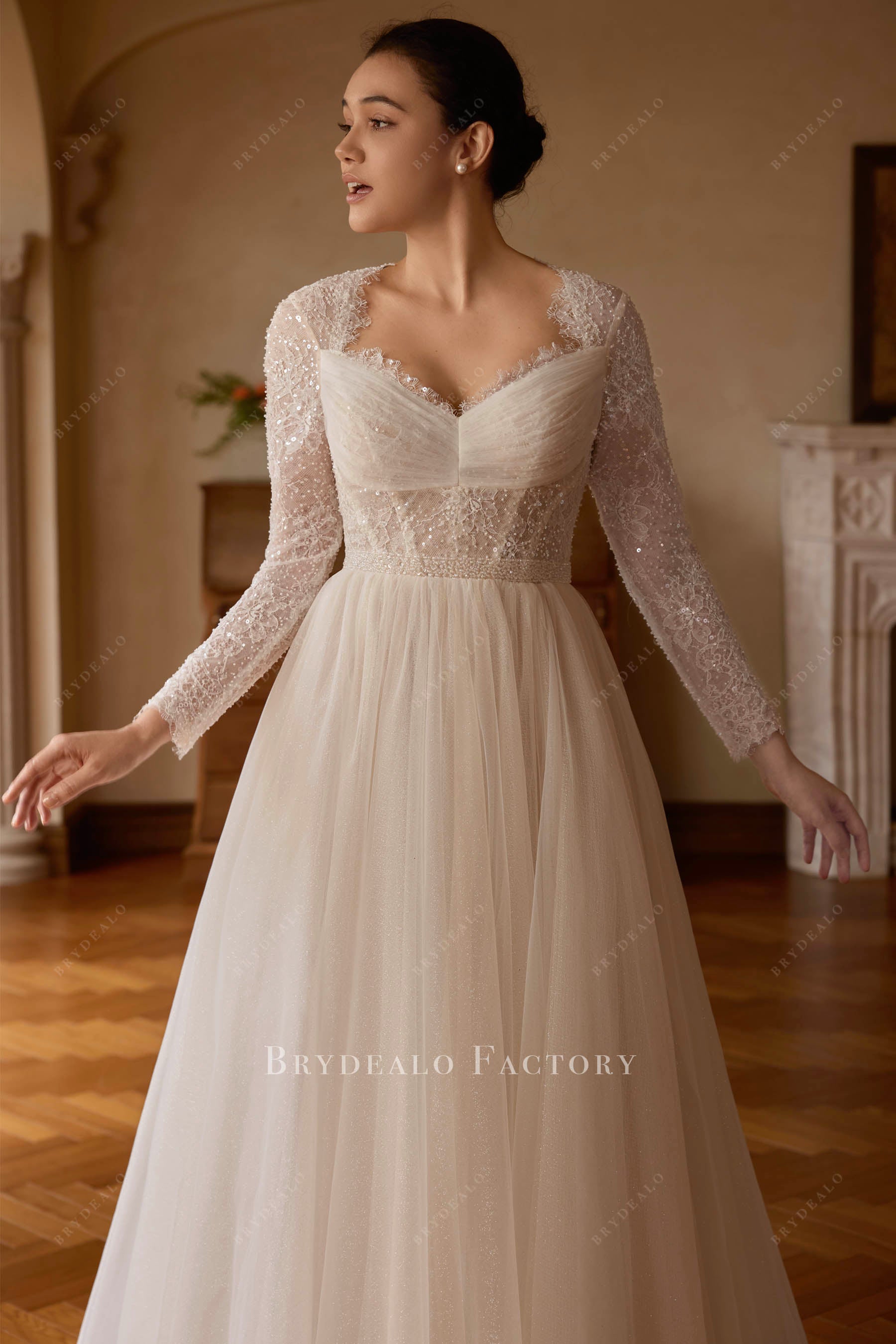 visible boning wedding dress