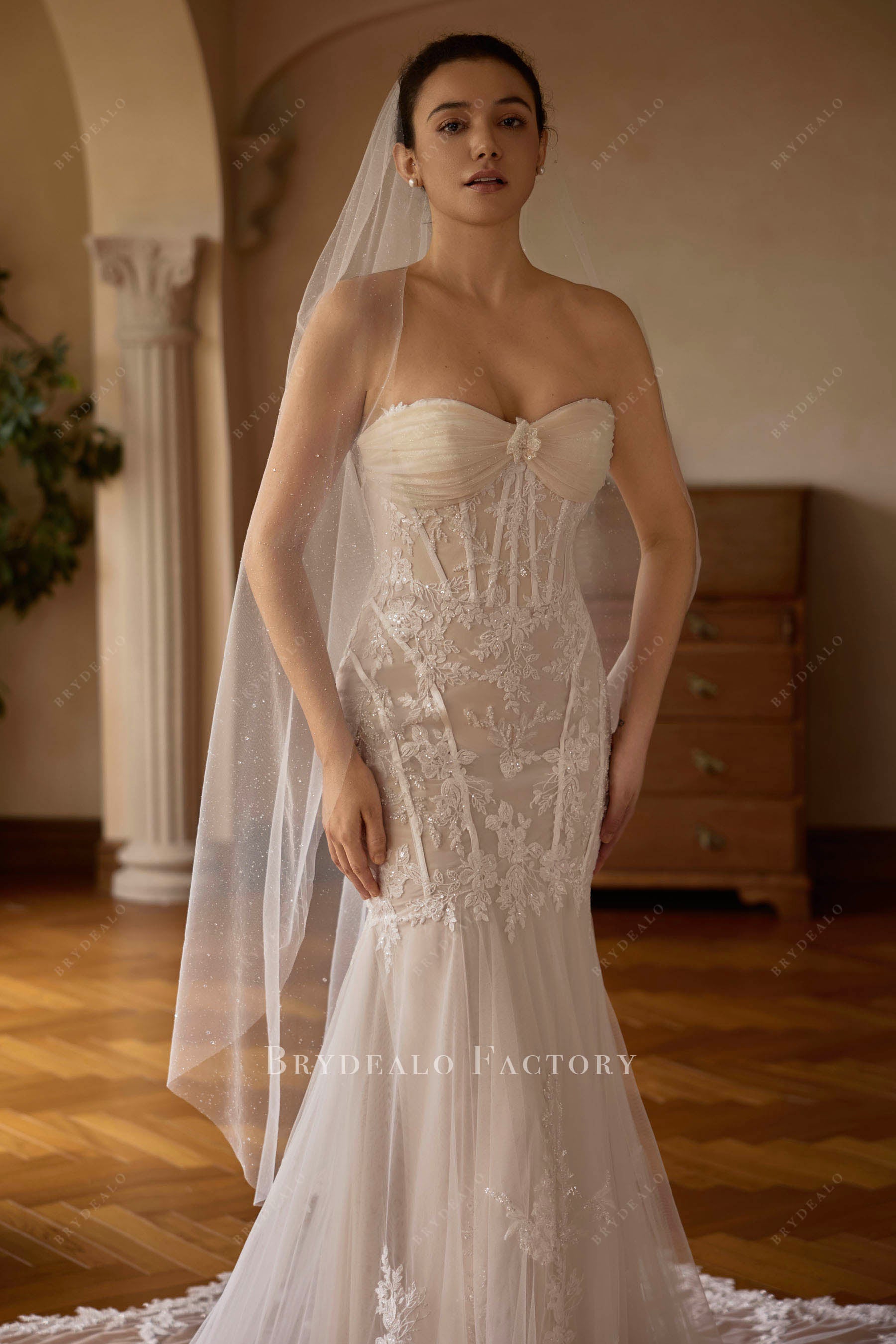waltz length bridal veil 