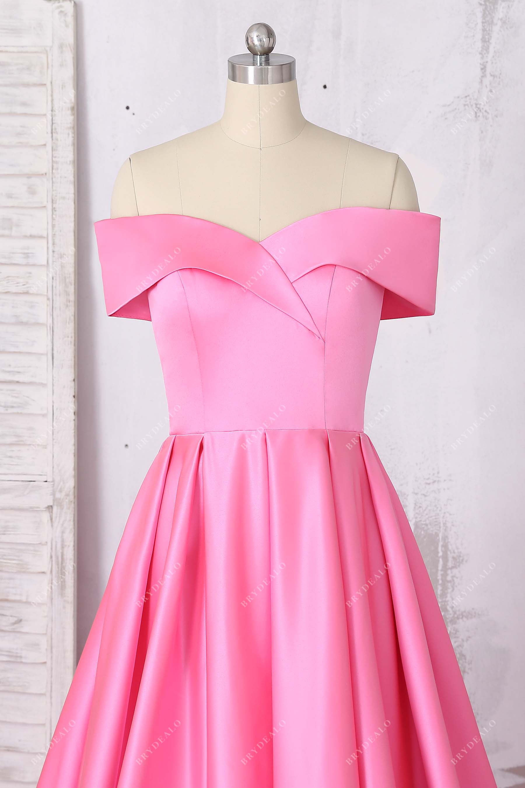 wrapped neck satin evening dress