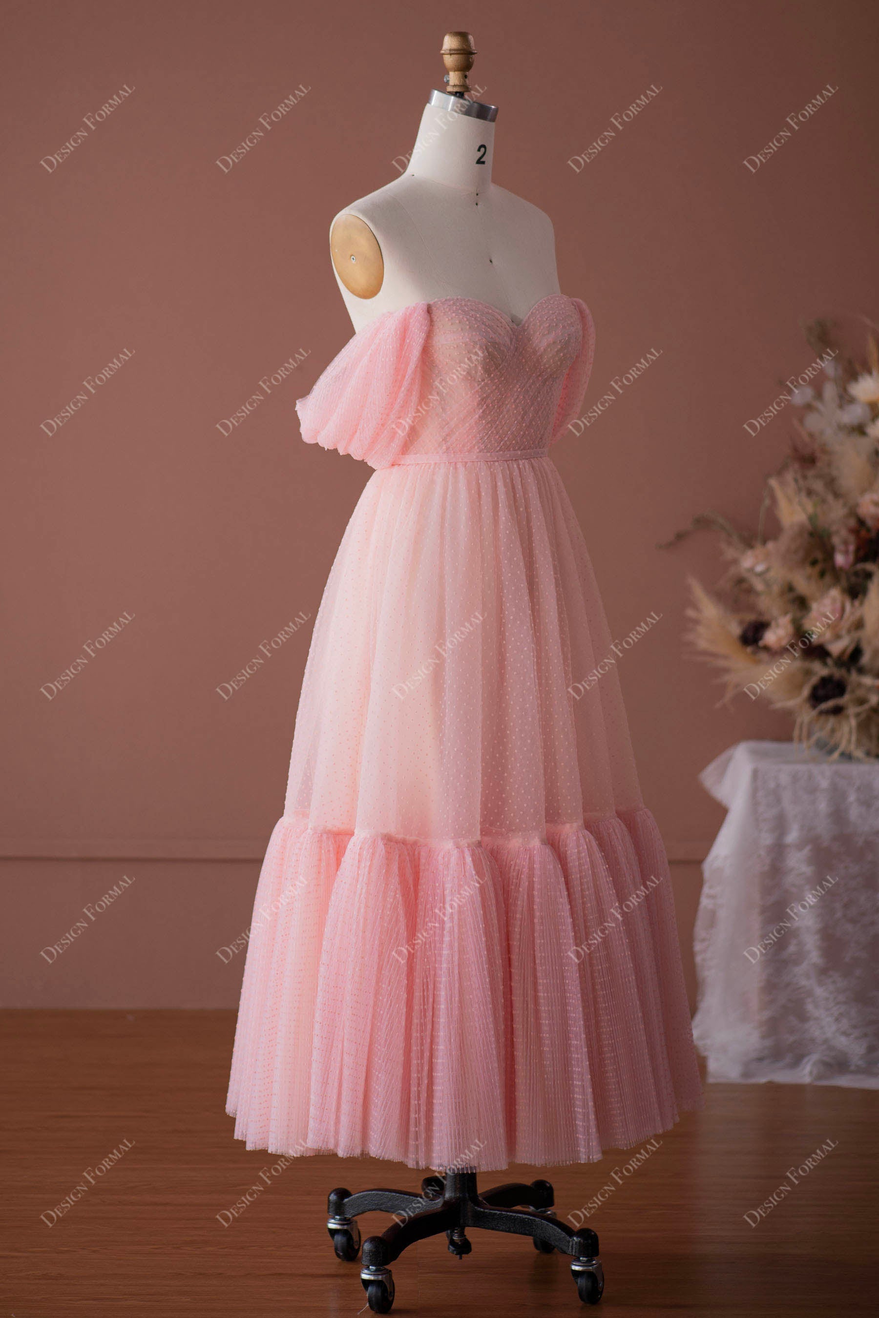 Sweetheart Neck A-line Tulle formal Dress