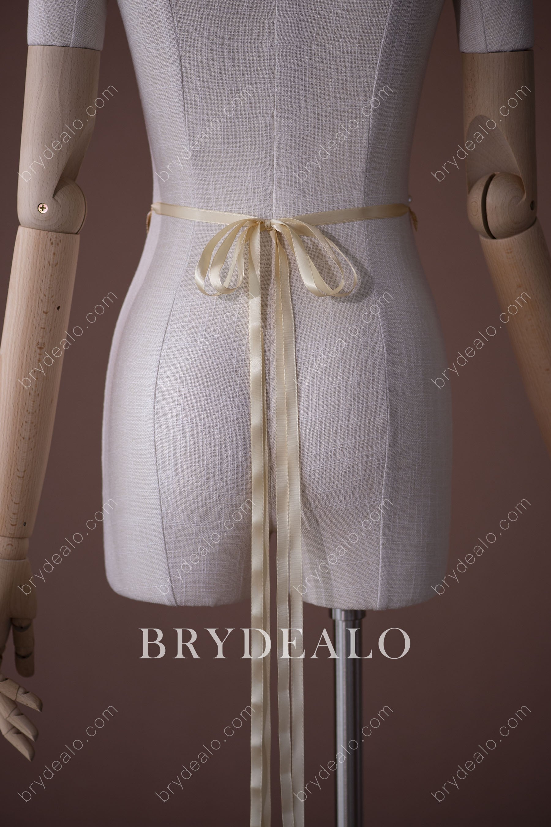 Designer Alloy Gold Leaf Pearl Bridal Sash