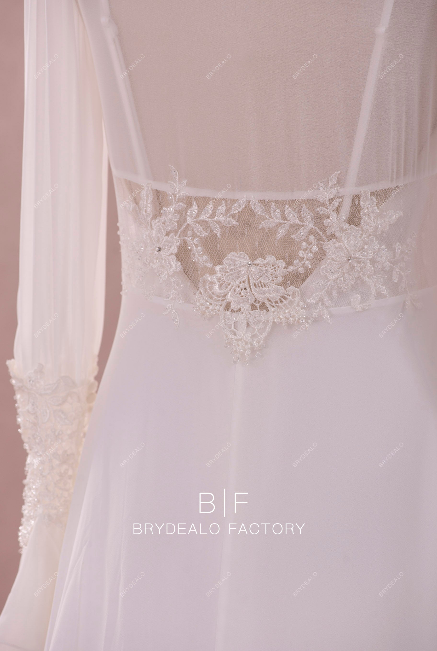 beaded flower designer bridal lace dress