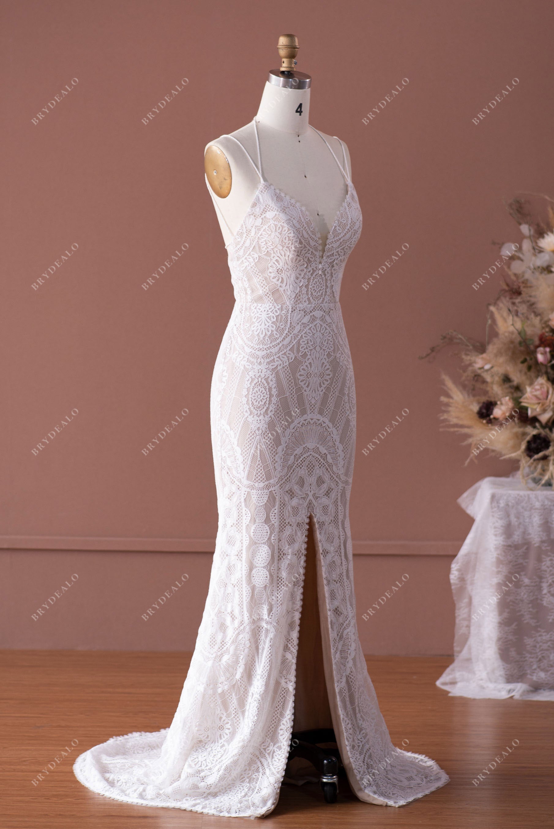 sweetheart neck sweep train spring bridal gown