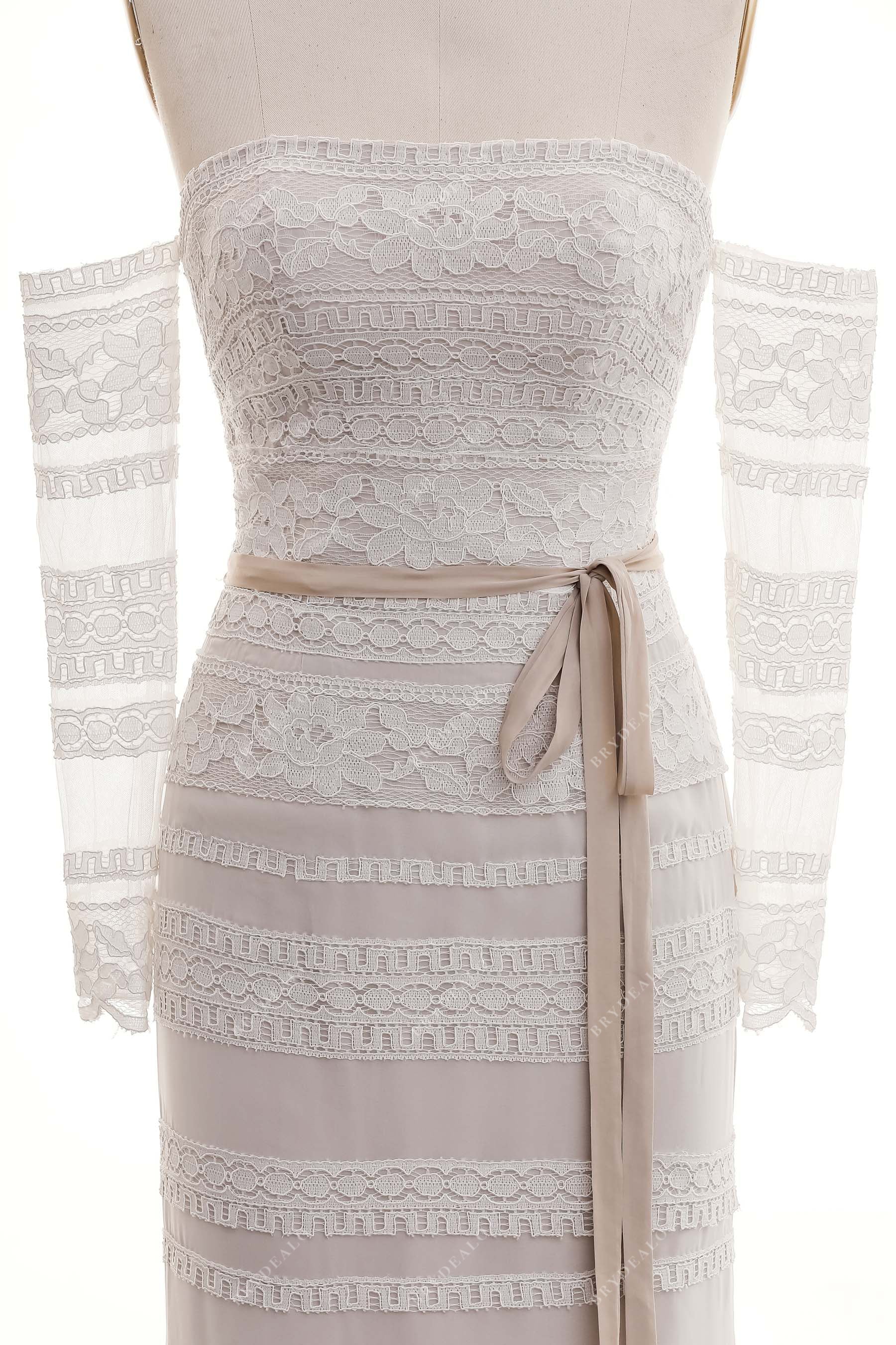 boho lace off-shoulder summer wedding dress